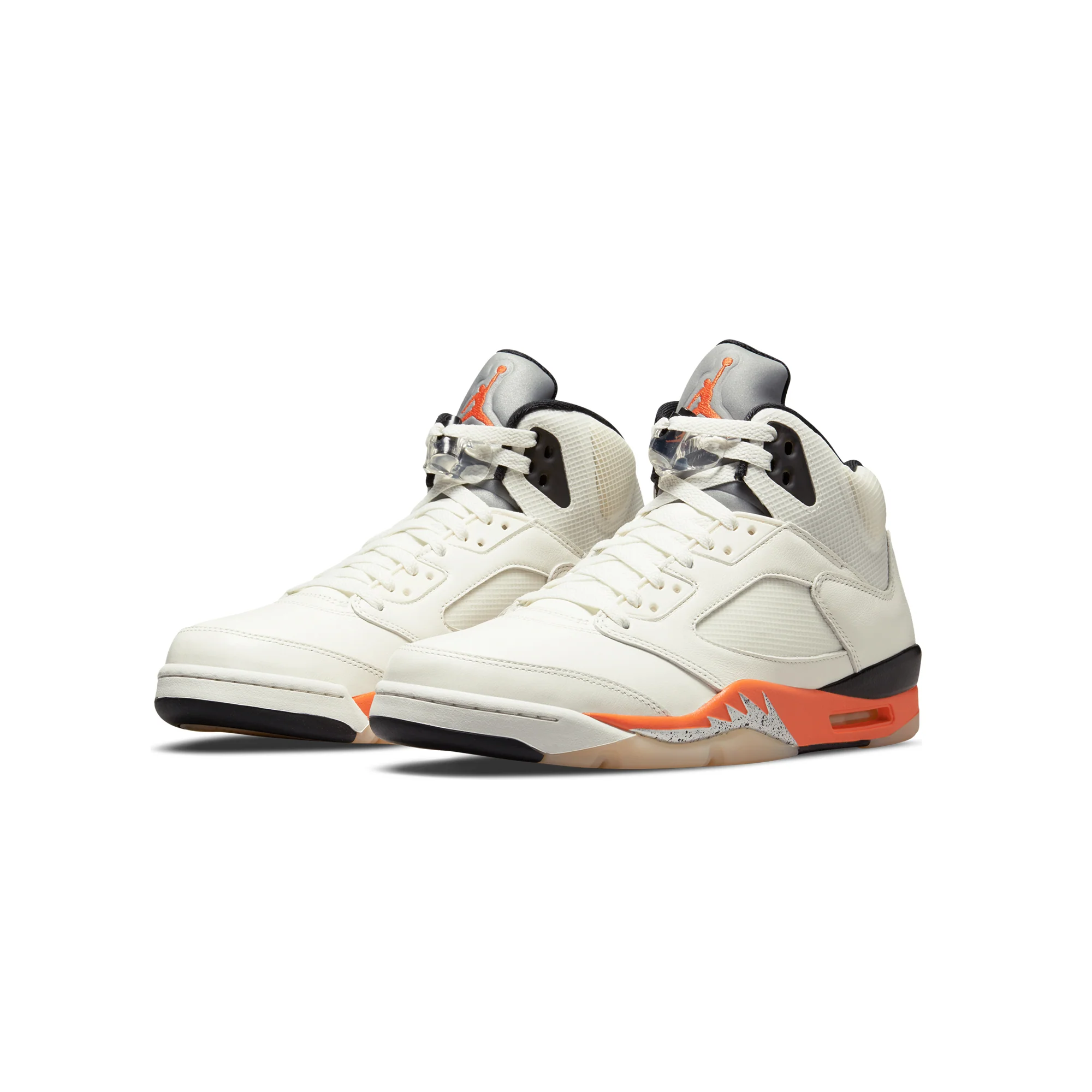 Air Jordan Mens 5 Retro Shoes 'Sail/Orange Blaze' - Image 2