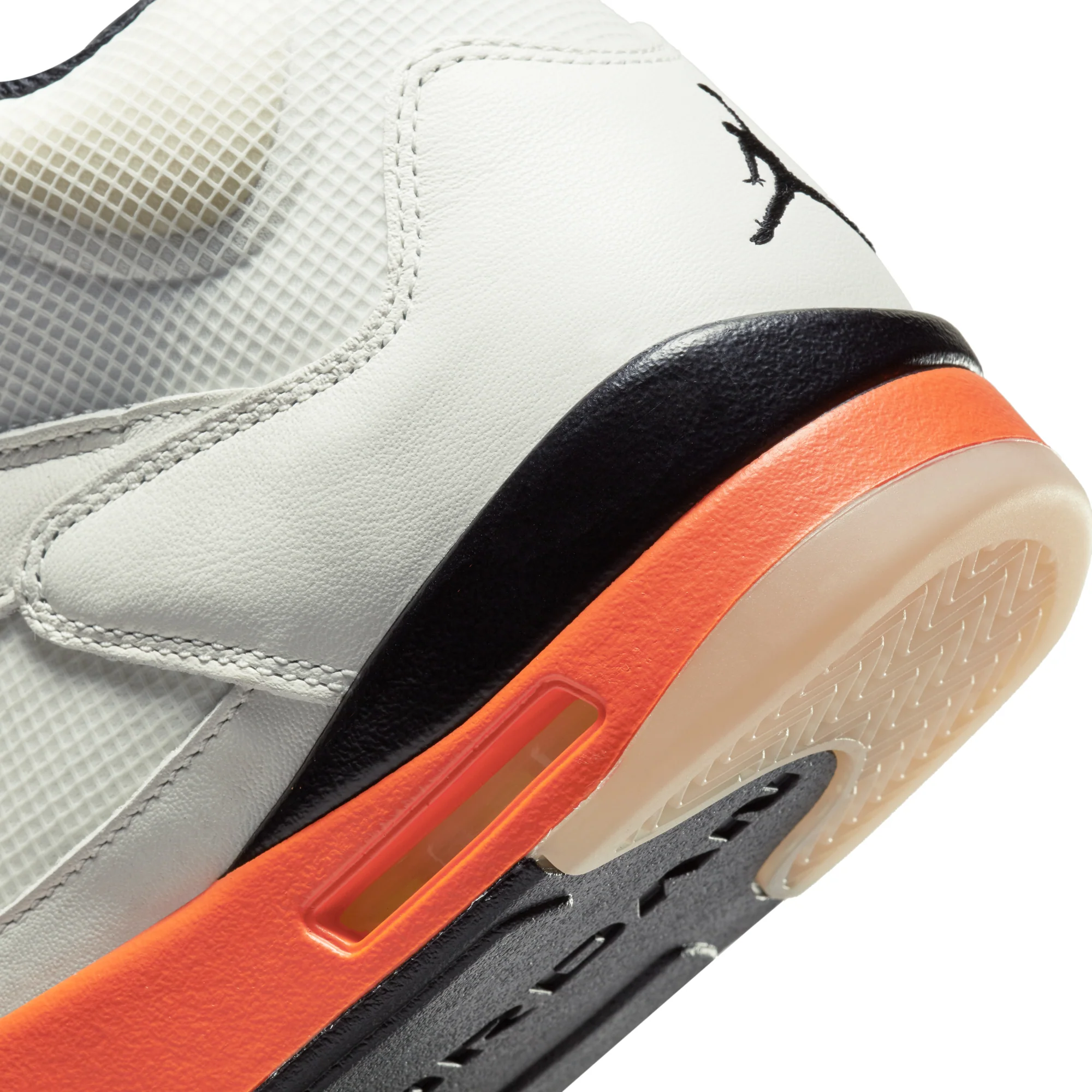 Air Jordan Mens 5 Retro Shoes 'Sail/Orange Blaze' - Image 4