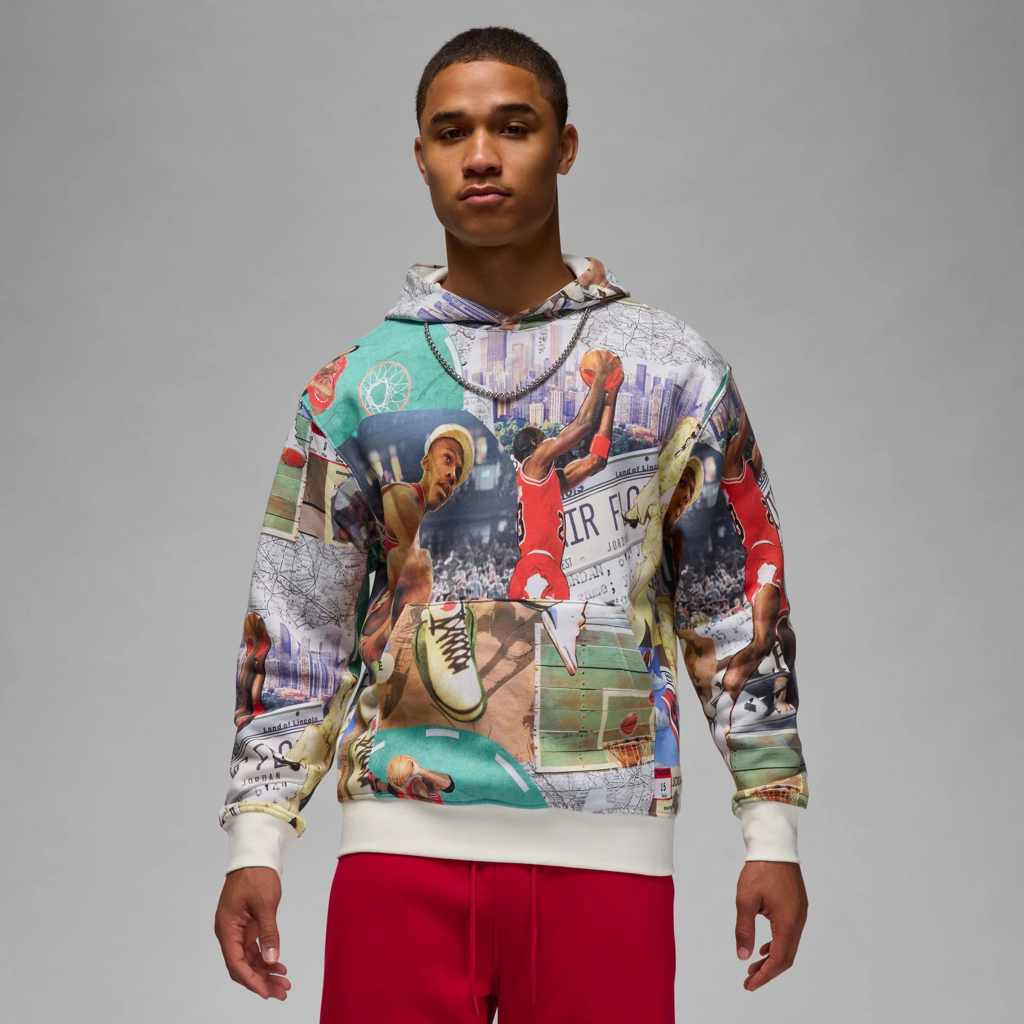 Air Jordan Mens Brooklyn Fleece Printed Hoodie - Image 2