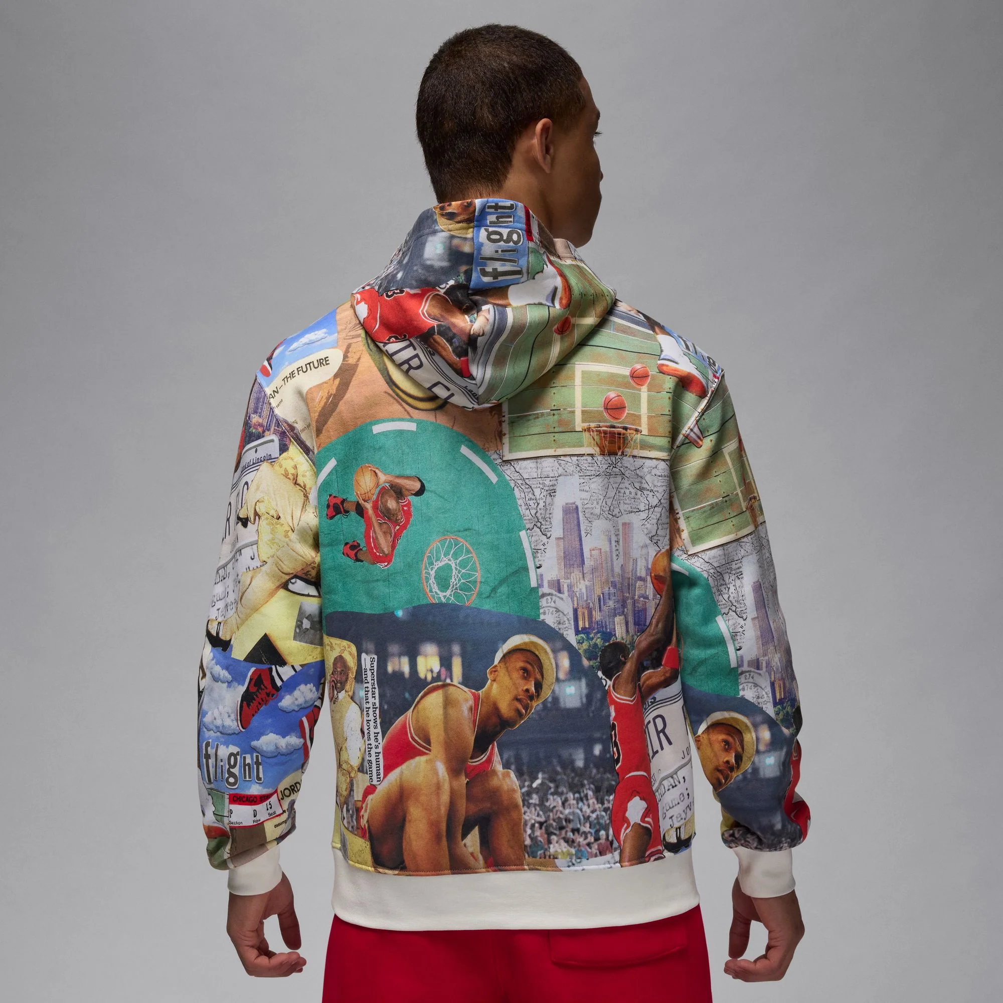 Air Jordan Mens Brooklyn Fleece Printed Hoodie - Image 3