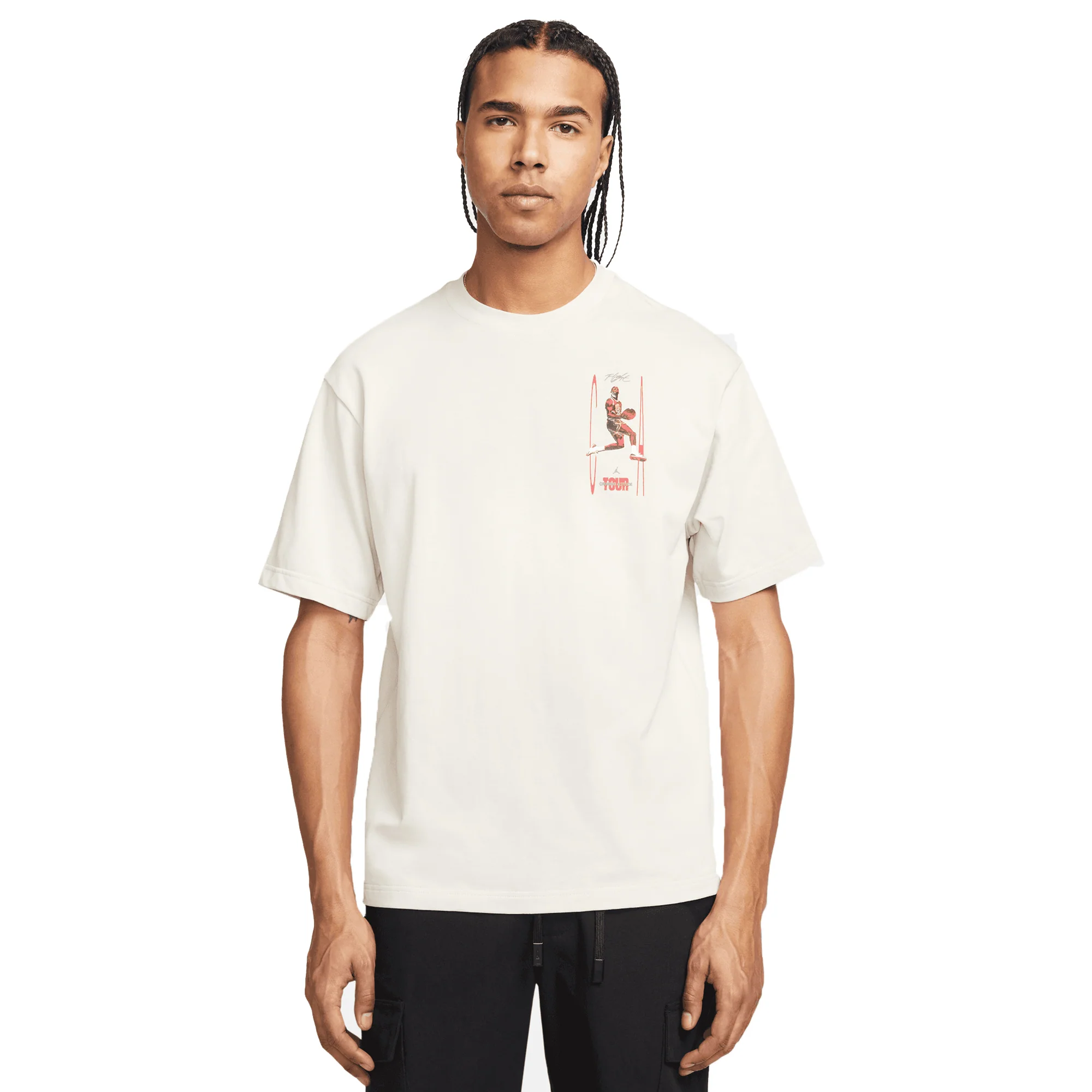 Air Jordan Mens Flight Heritage '85 T-Shirt 'Lt Orewood Brn' - Image 2