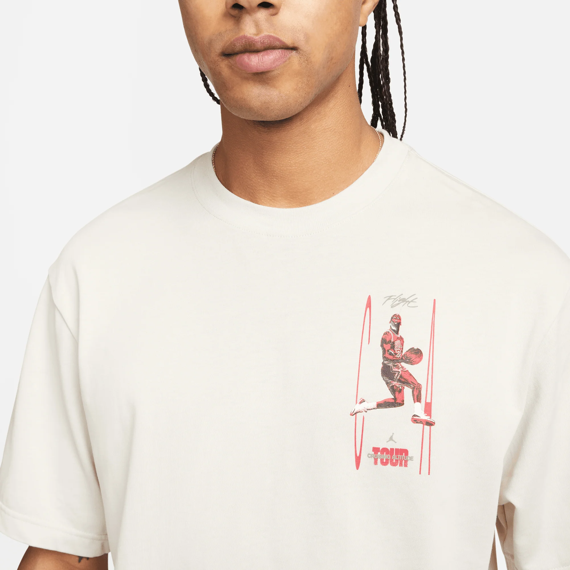 Air Jordan Mens Flight Heritage '85 T-Shirt 'Lt Orewood Brn' - Image 4