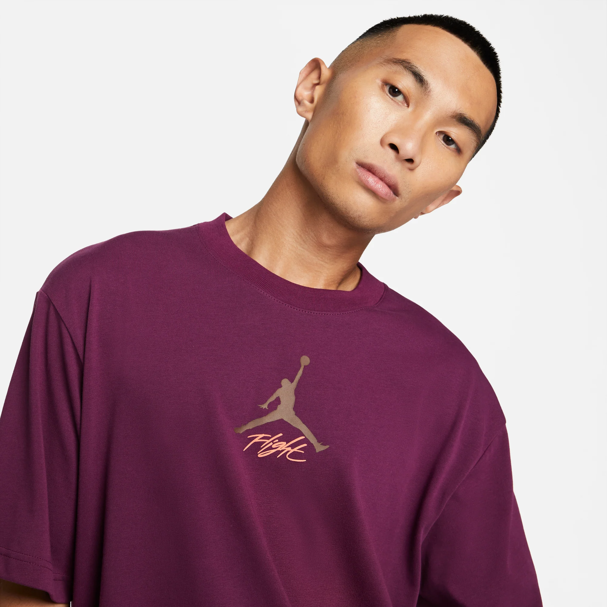 Air Jordan Mens Flight Heritage Tshirt 'Bordeaux' - Image 4