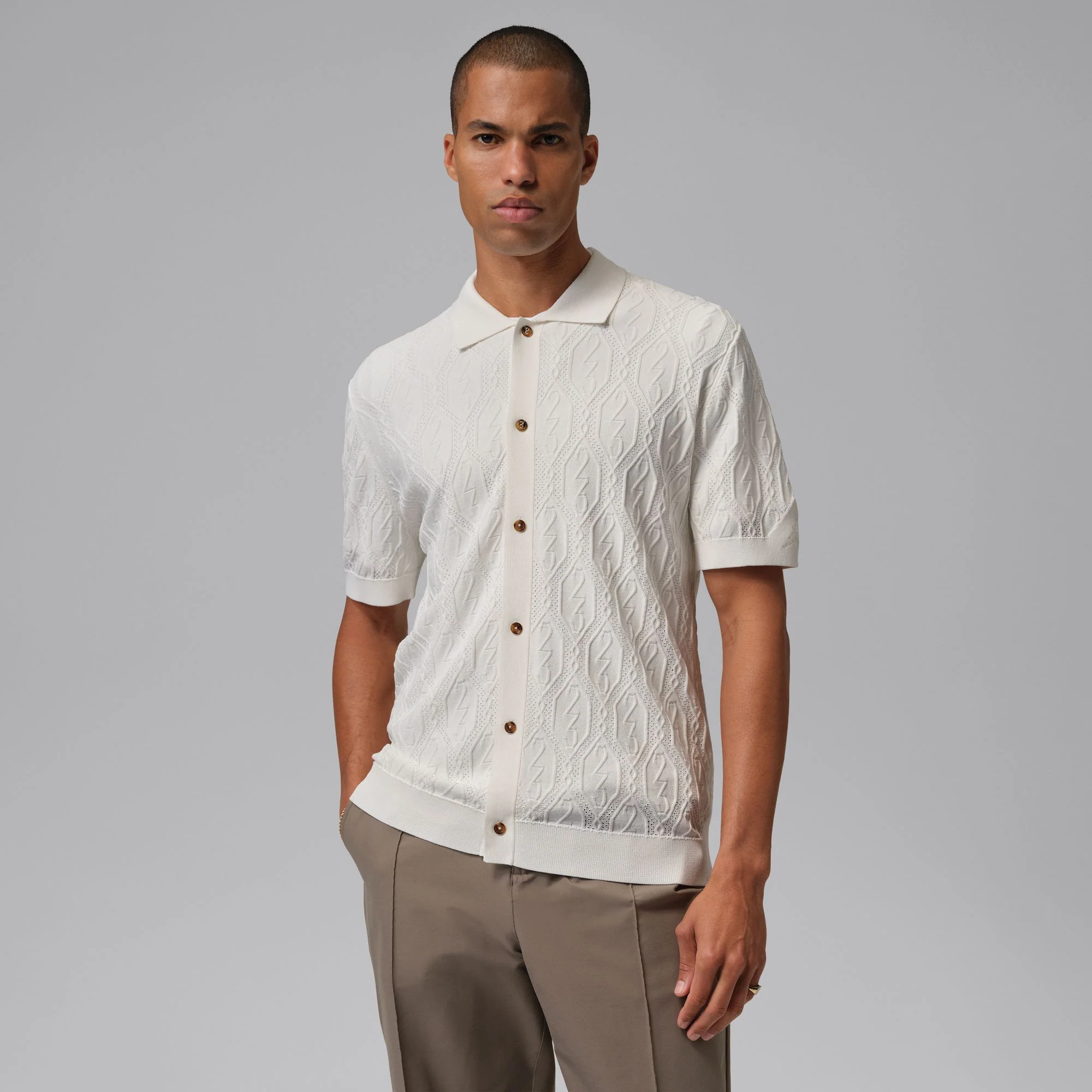 Air Jordan Mens Golf Button-Down Shirt - Image 2
