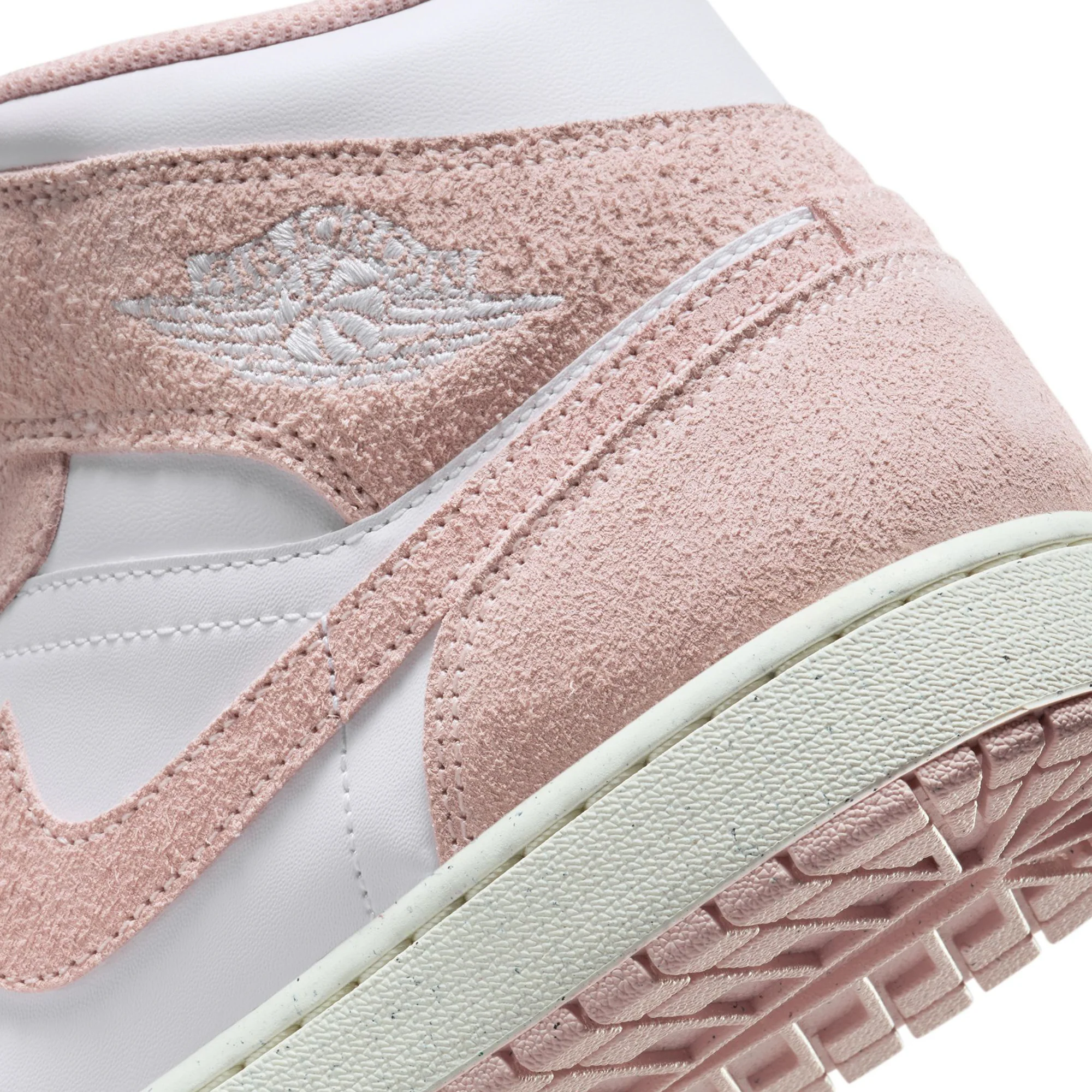 Air Jordan Mens 1 Mid SE "Pink Suede" Shoes - Image 3