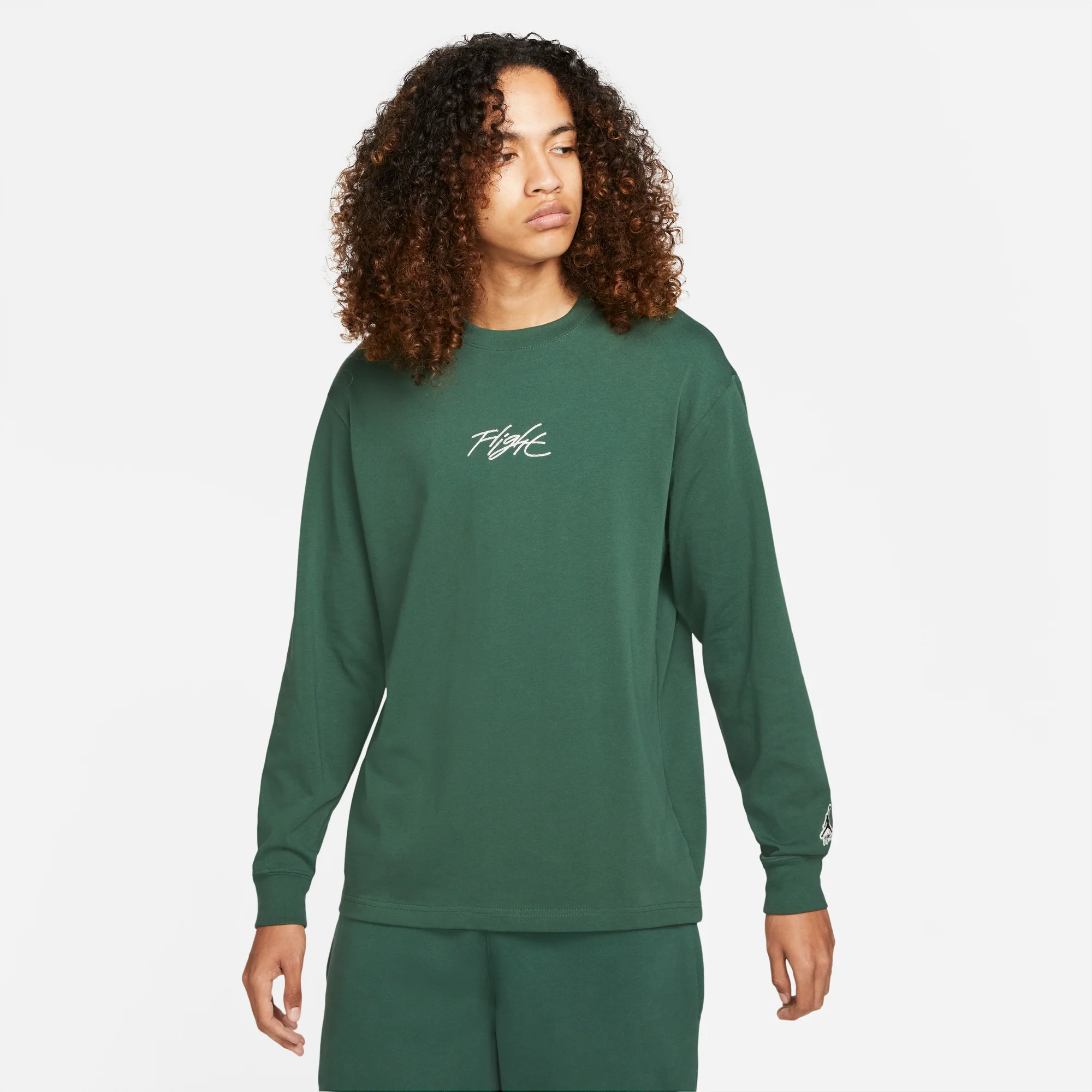 Air Jordan Mens Long Sleeve Tshirt 'Noble Green' - Image 2