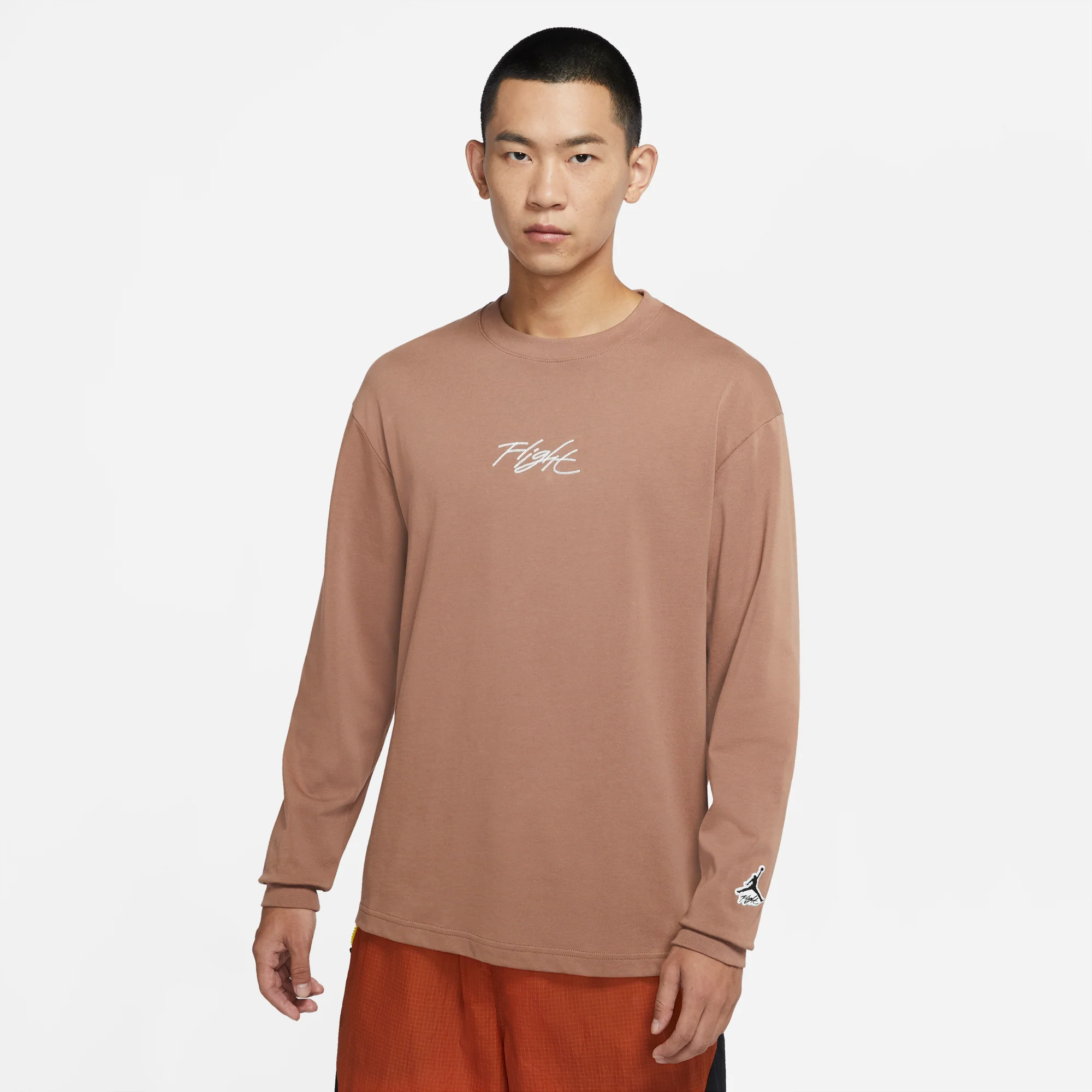 Air Jordan Mens Long Sleeve Tshirt 'Archaeo Brown' - Image 2
