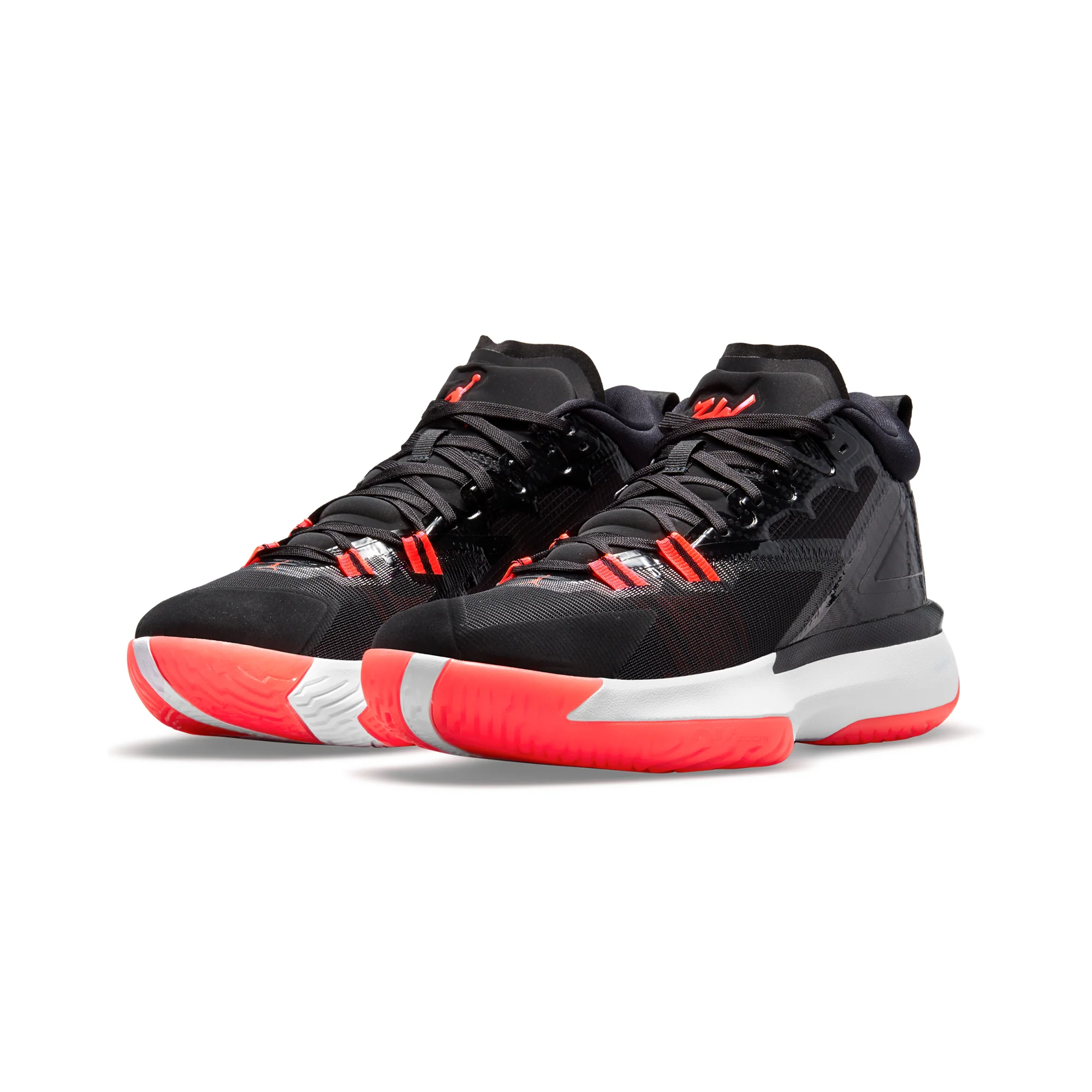 Jordan Mens Zion 1 Shoes Black/Bright Crimson - Image 2