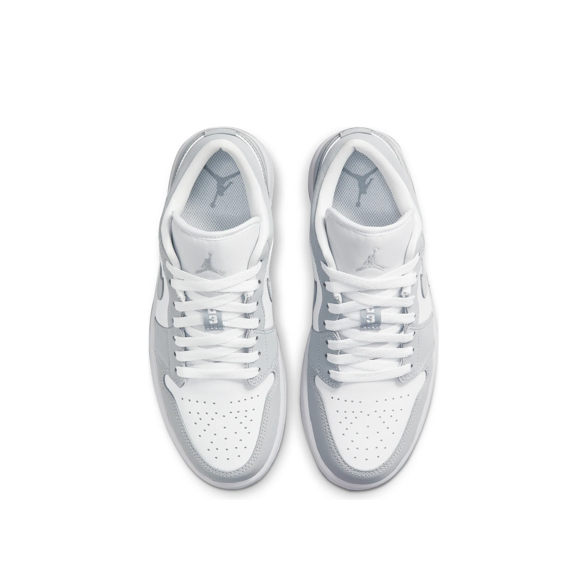 Air Jordan Womens 1 Low Shoes White/Wolf Grey - Image 4