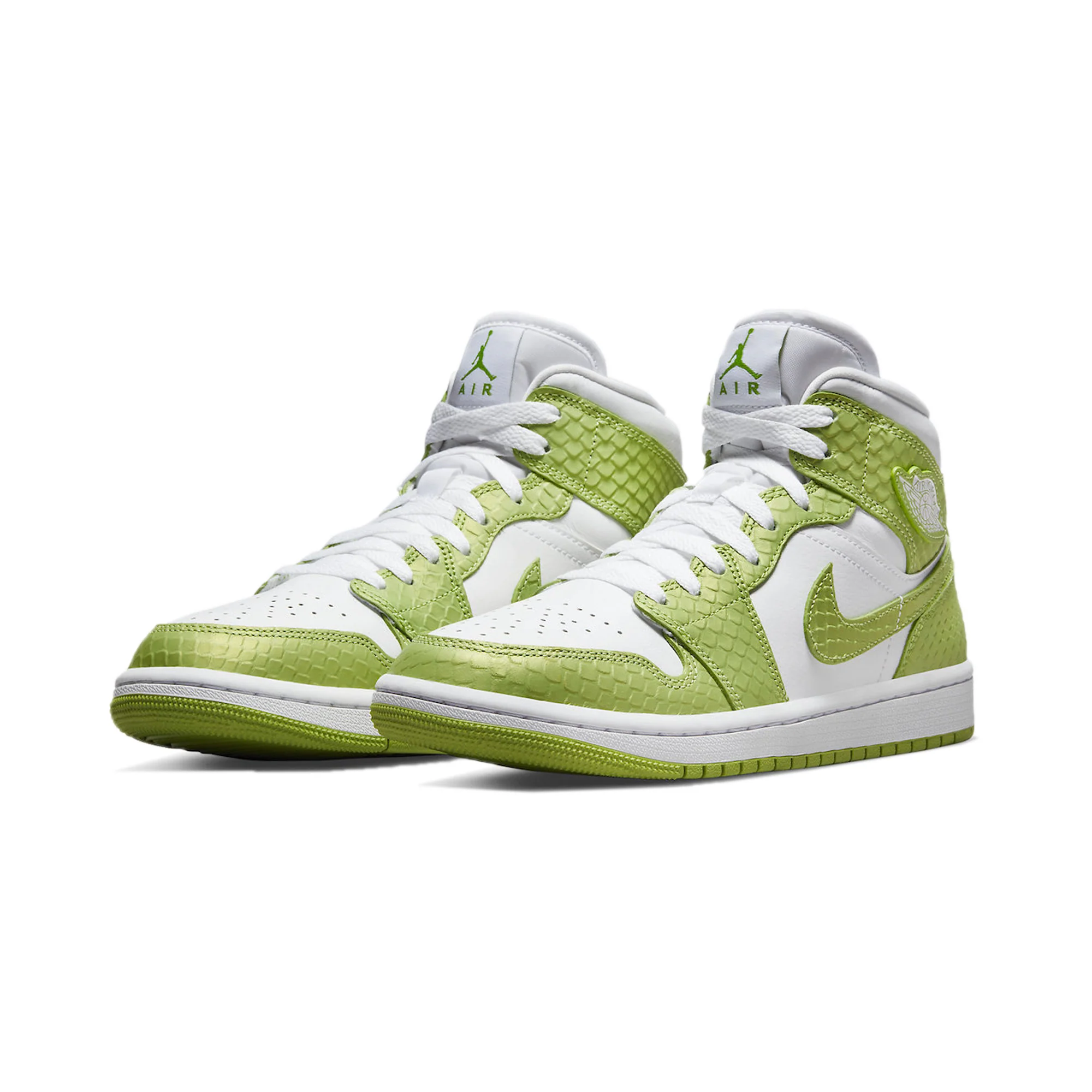 Air Jordan Womens 1 Mid SE Shoes Vivid Green - Image 2
