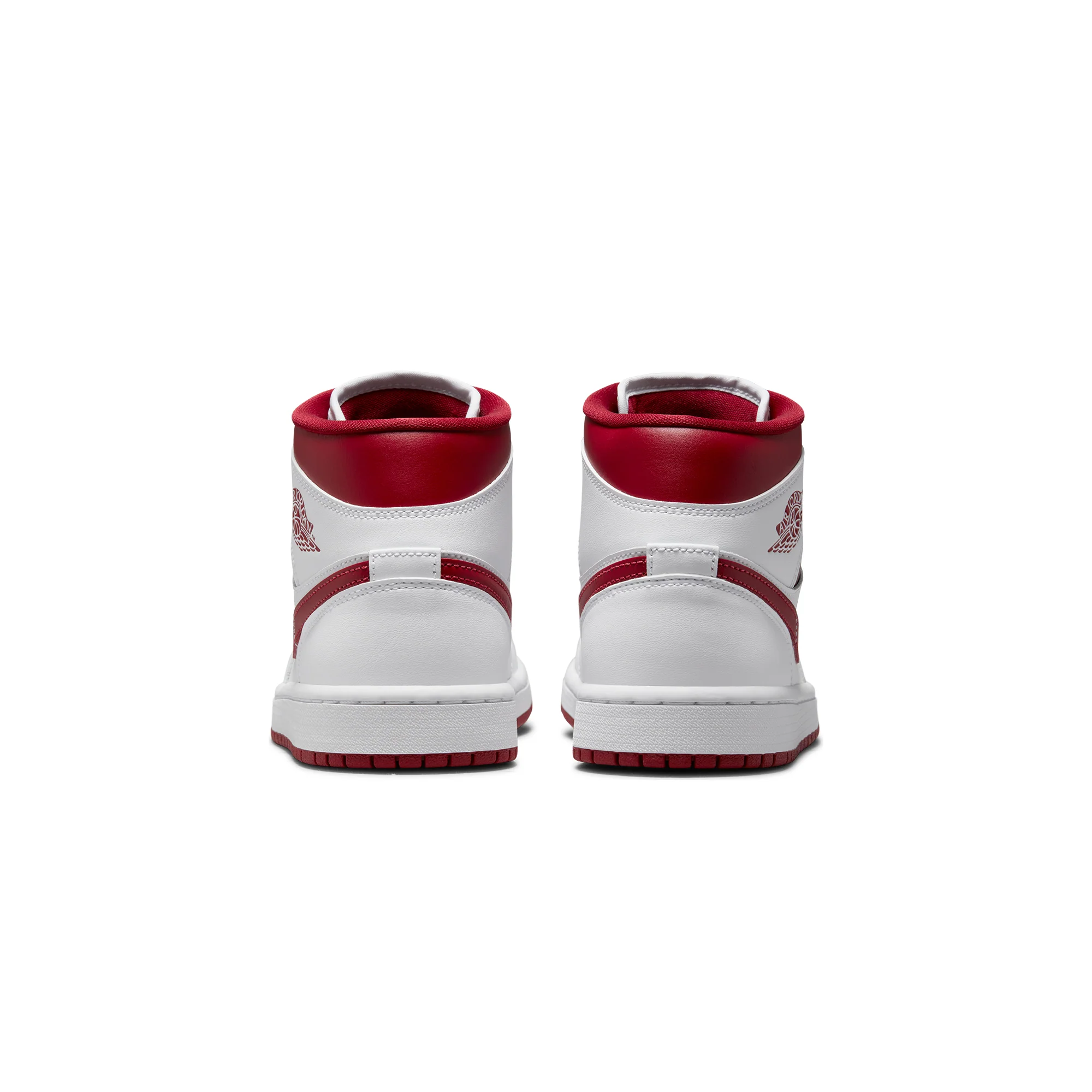 Air Jordan Womens 1 Mid Shoes 'White/Pomegranate' - Image 3