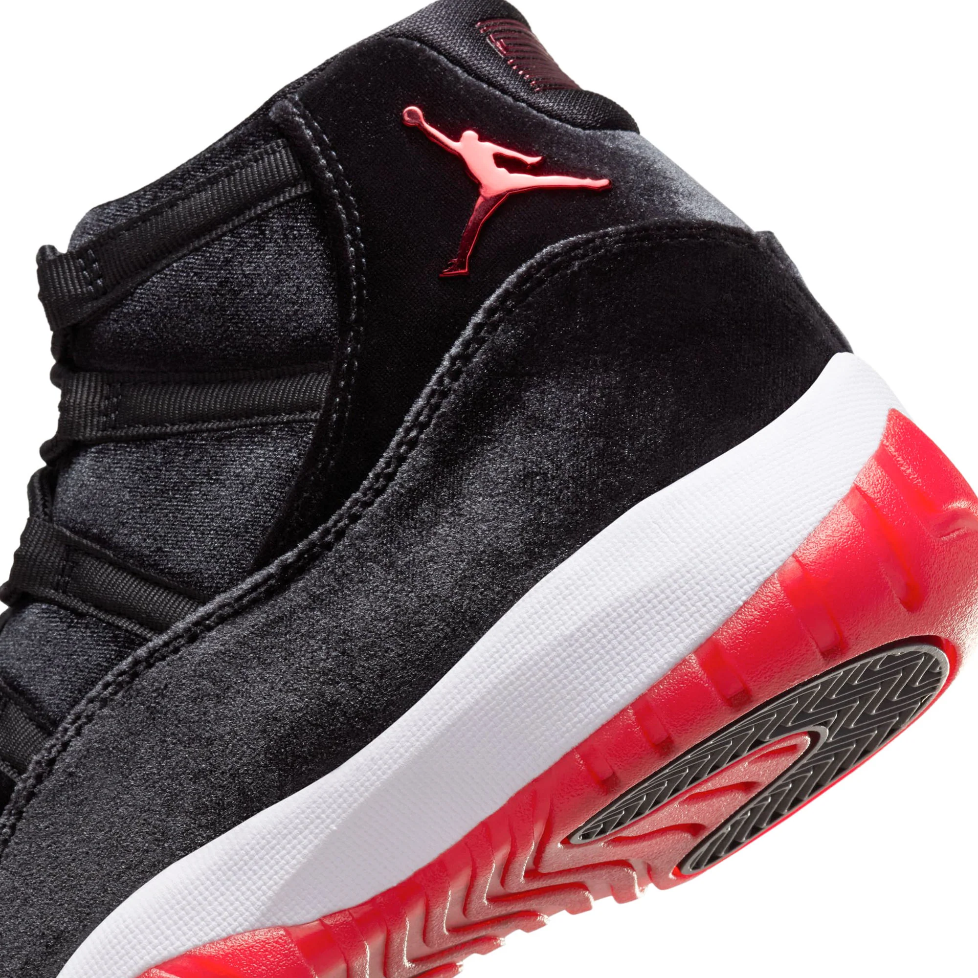 Air Jordan Womens 11 Retro "Bred Velvet" Shoes - Image 4