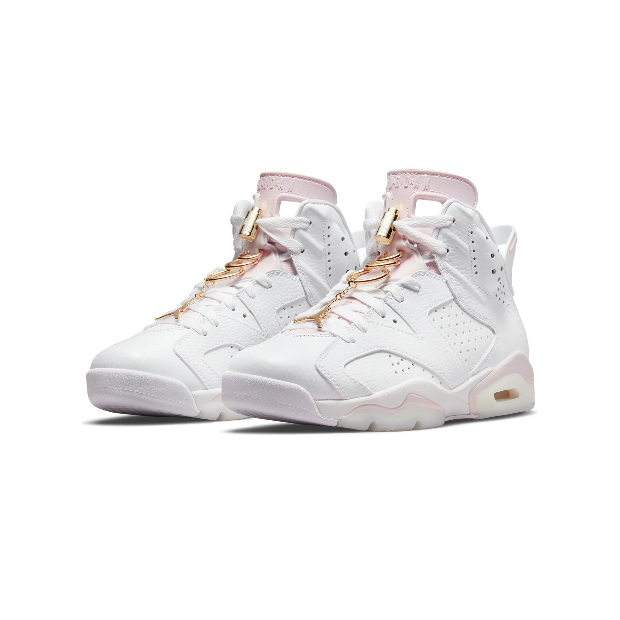 Air Jordan Womens 6 Retro Gold Hoop Shoes - Image 2