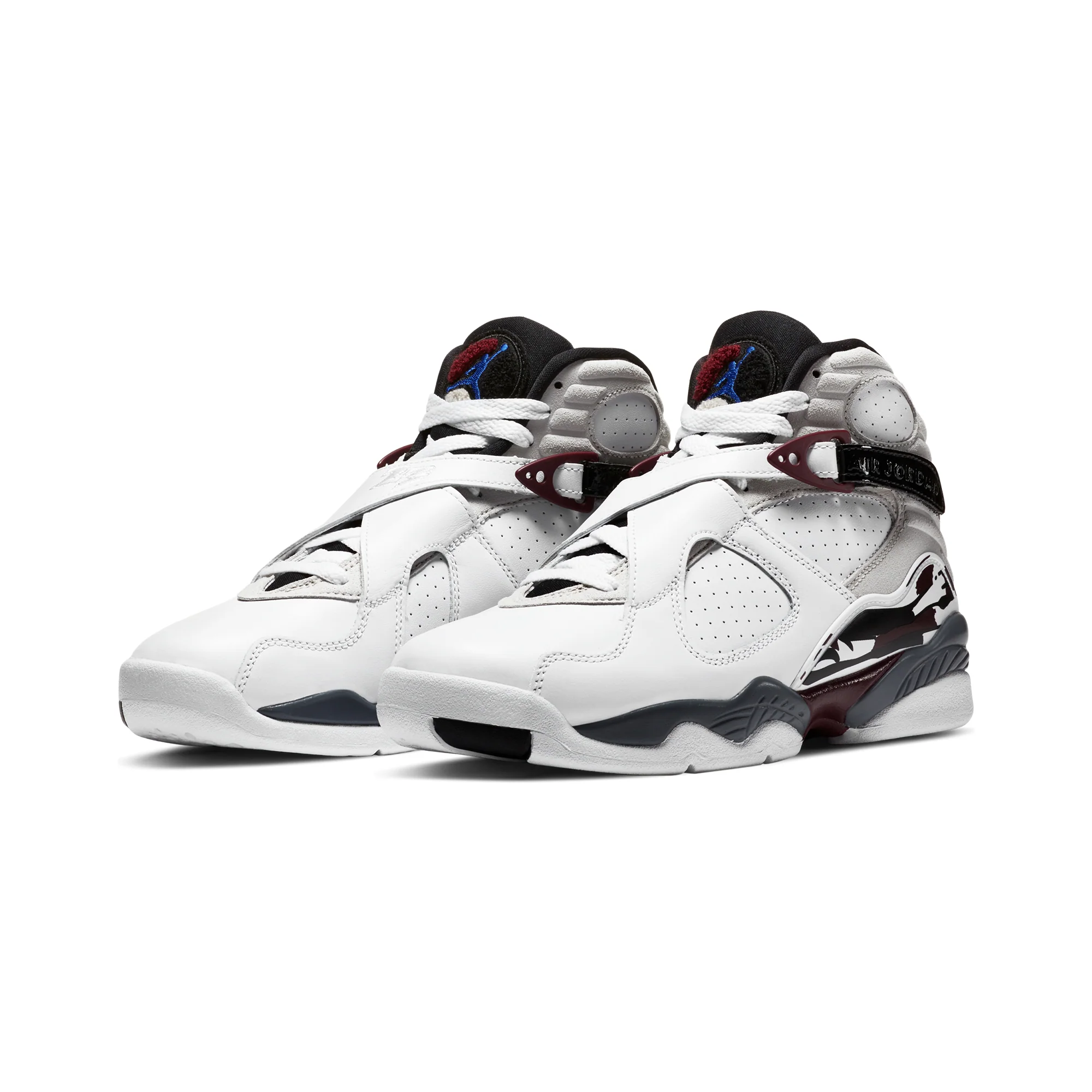Air Jordan 8 Womens Retro 'White Burgundy' Shoes - Image 2