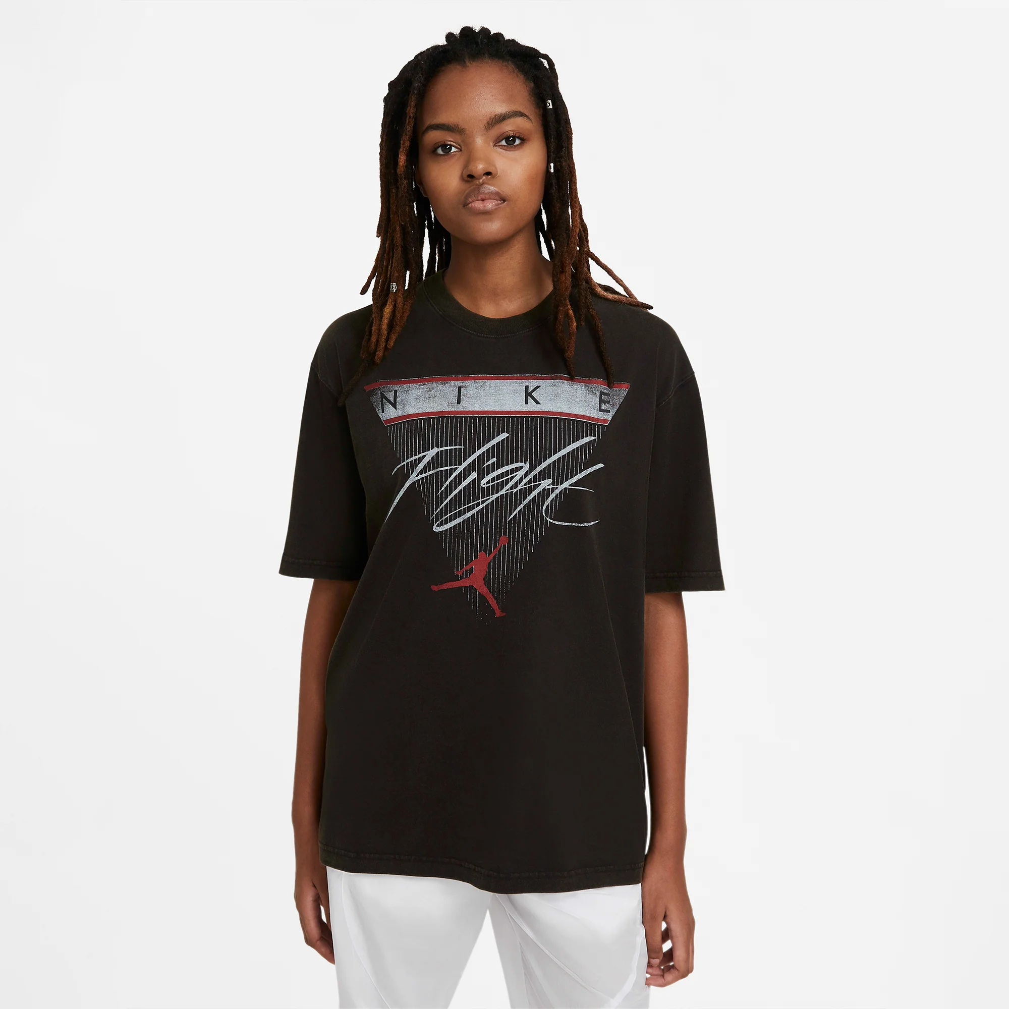 Air Jordan Womens Flight Black T-Shirt - Image 2