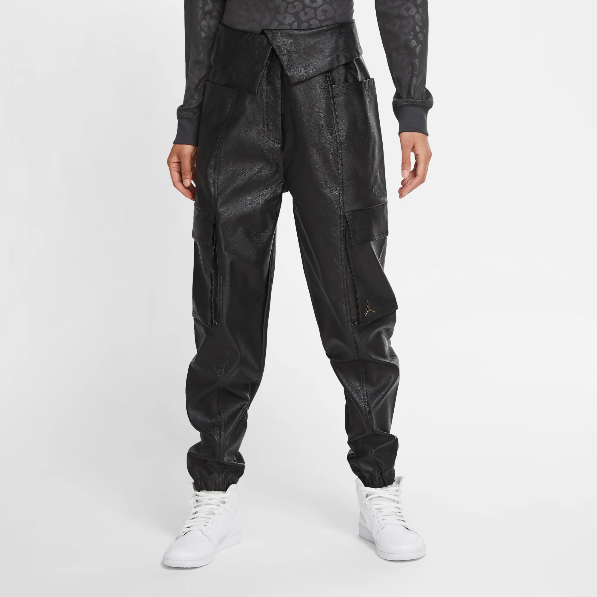 Air Jordan Women Court-To-Runway Leather Utility Pants - Image 2