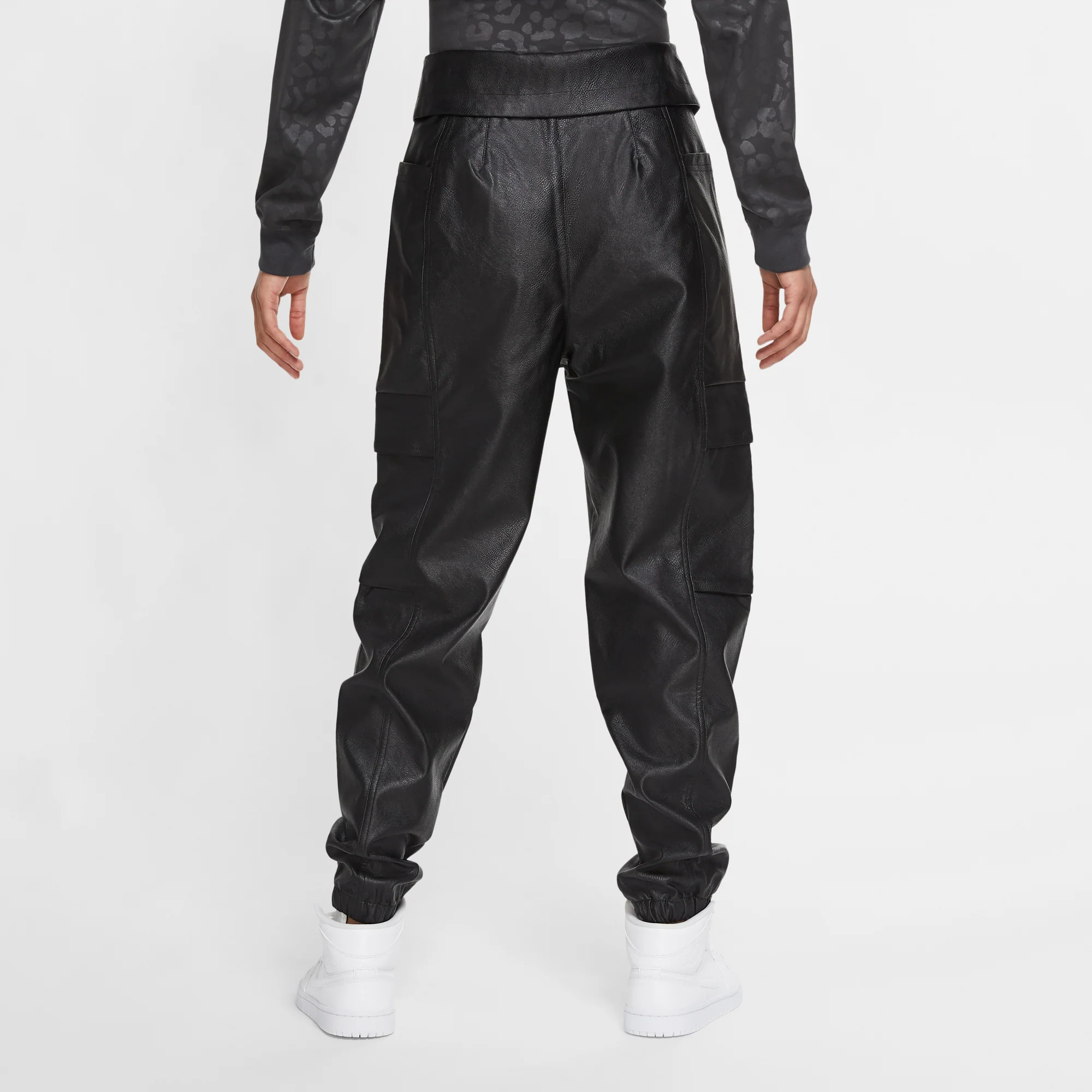 Air Jordan Women Court-To-Runway Leather Utility Pants - Image 3