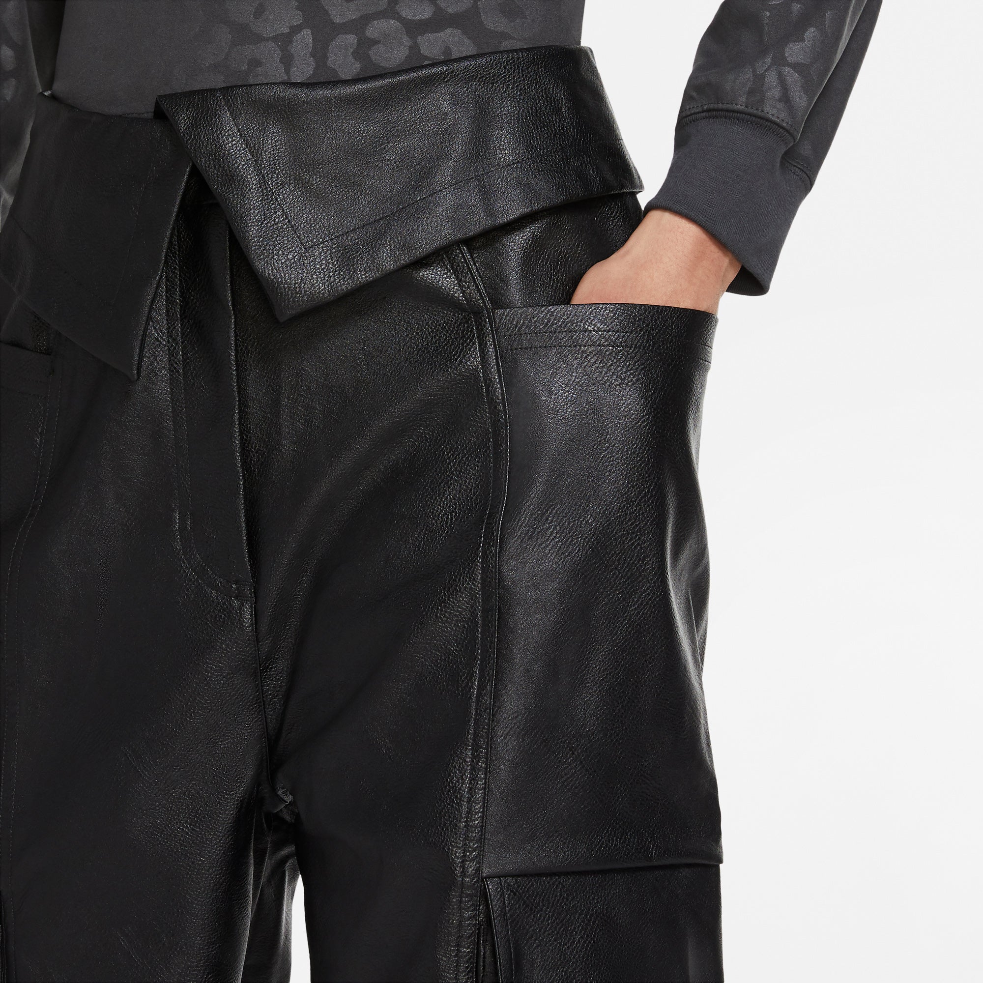 Air Jordan Women Court-To-Runway Leather Utility Pants - Image 4