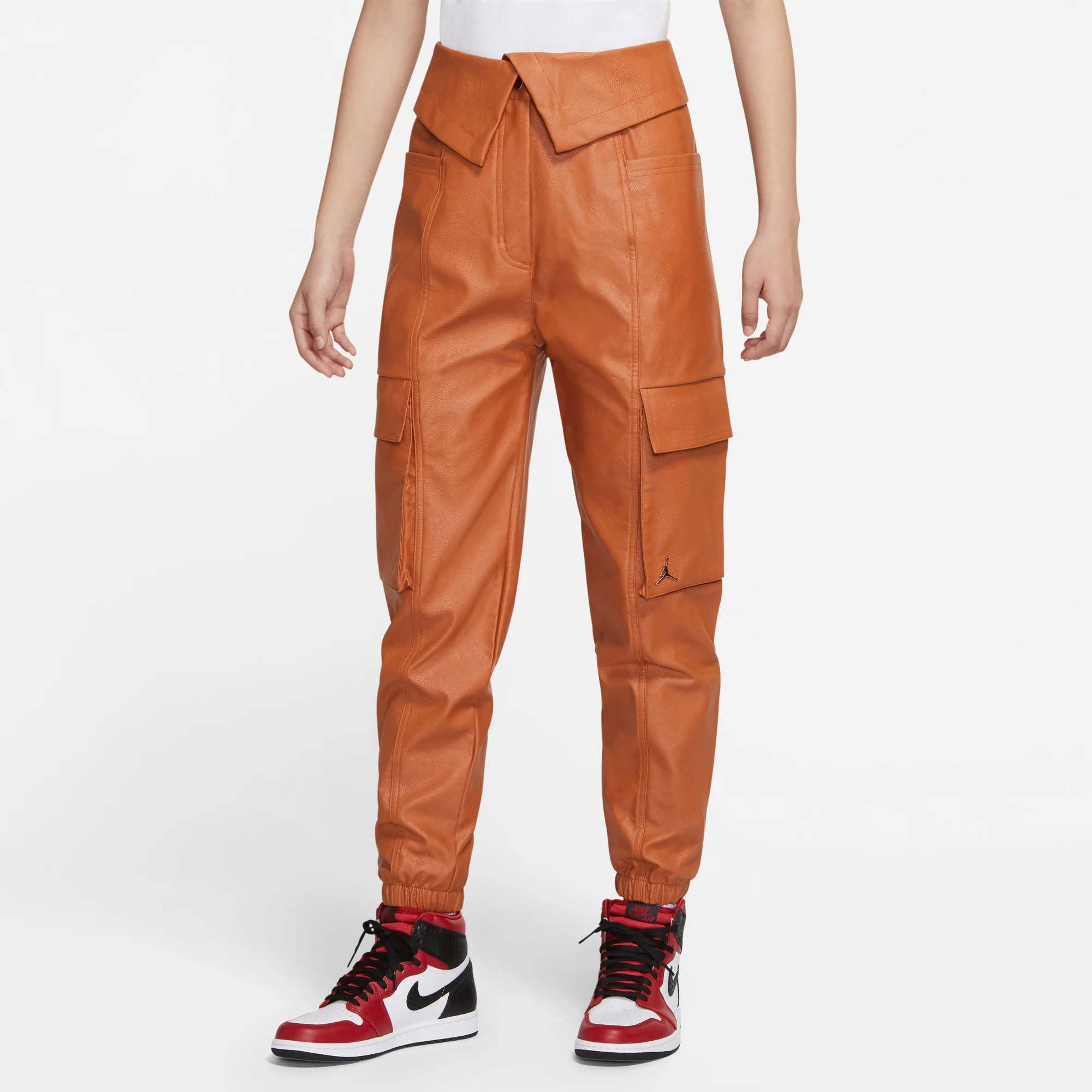 Air Jordan Women Court-To-Runway Leather Utility Pants - Image 2