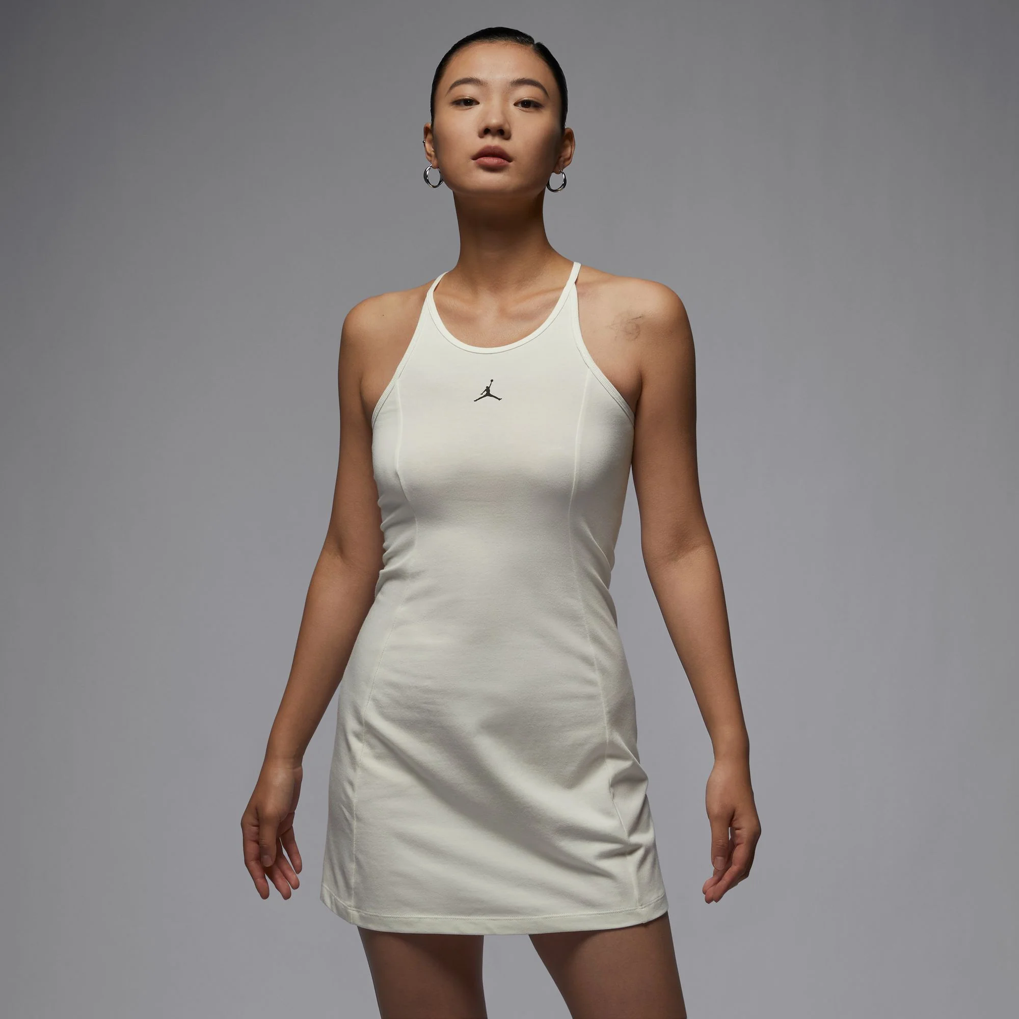 Air Jordan Womens White Slim Knit Dress - Image 2