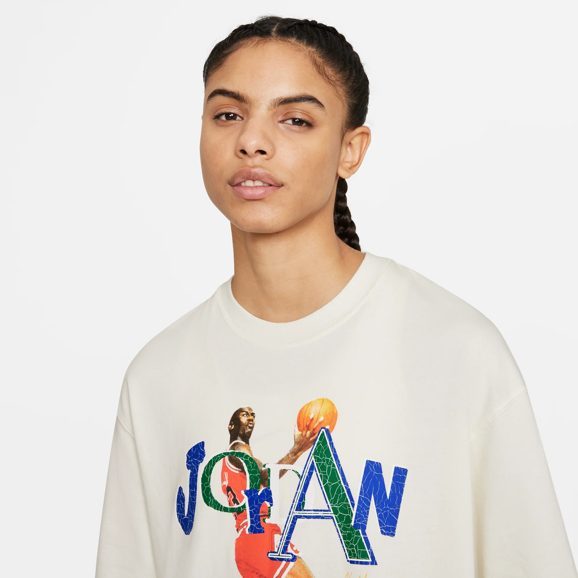 Air Jordan x Aleali May Womens Short Sleeve T-Shirt "Sail' - Image 4