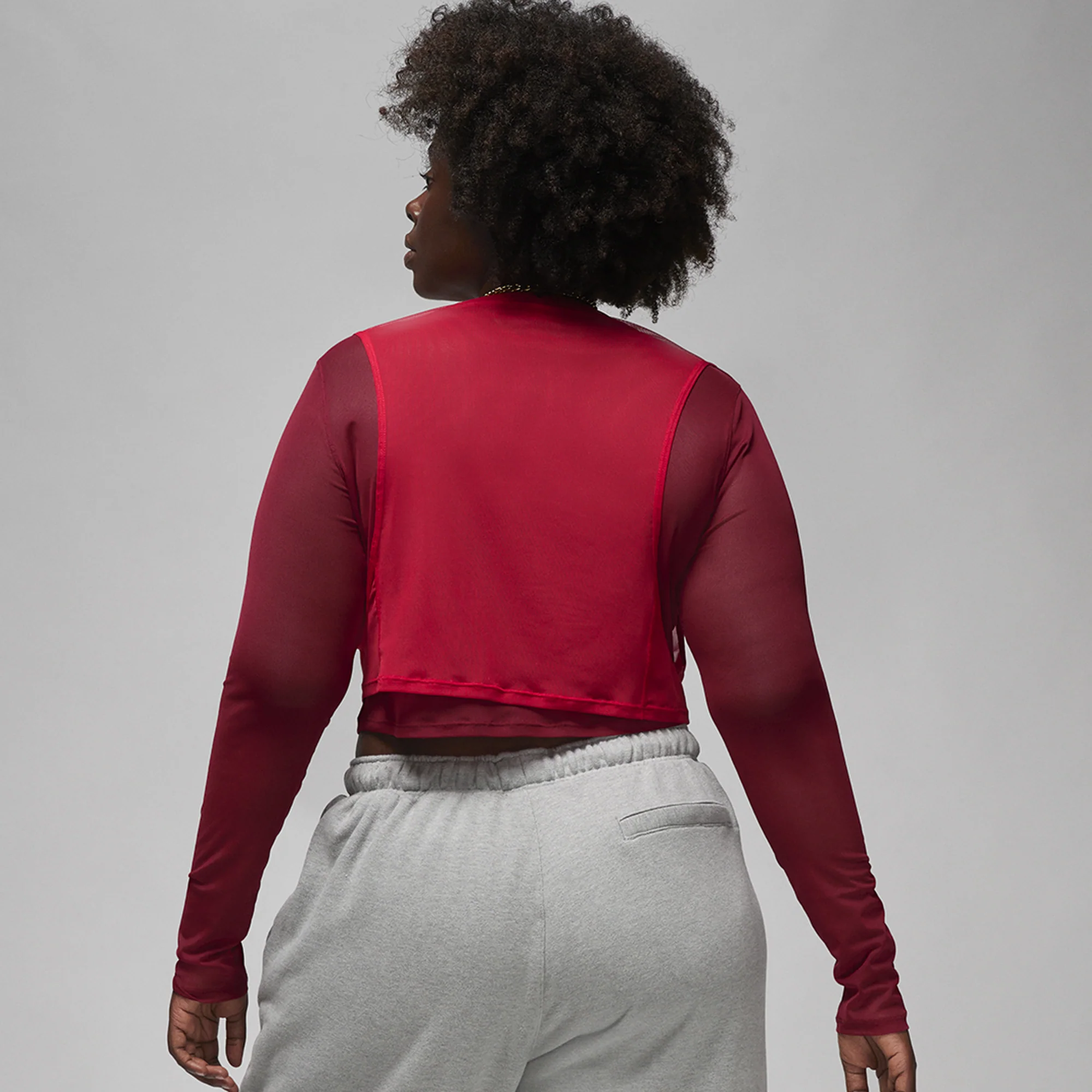 Air Jordan x Teyana Taylor Womens Long Sleeve Mesh Top - Image 2