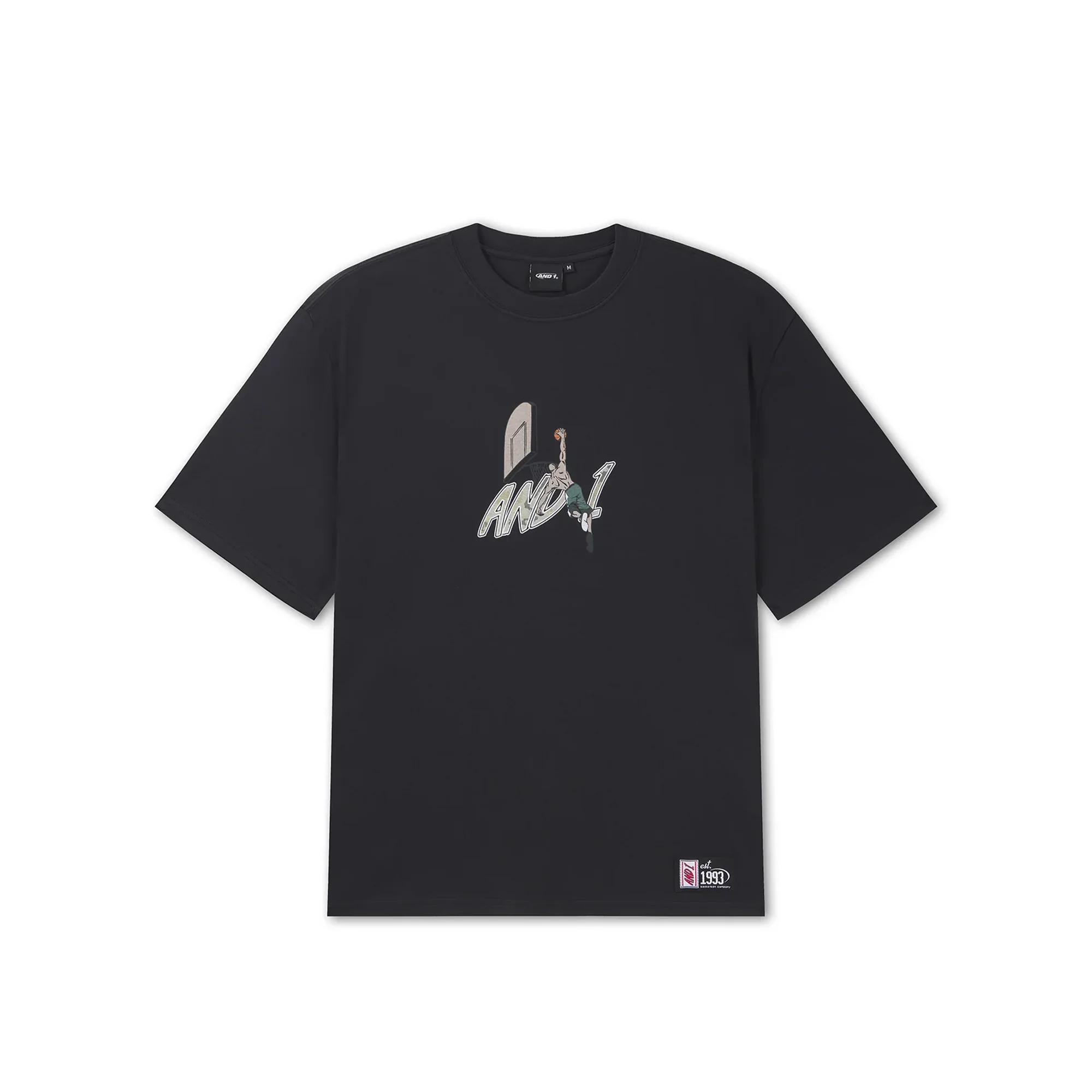 AND1 Mens Camo Dunk Oversized Graphic Tee