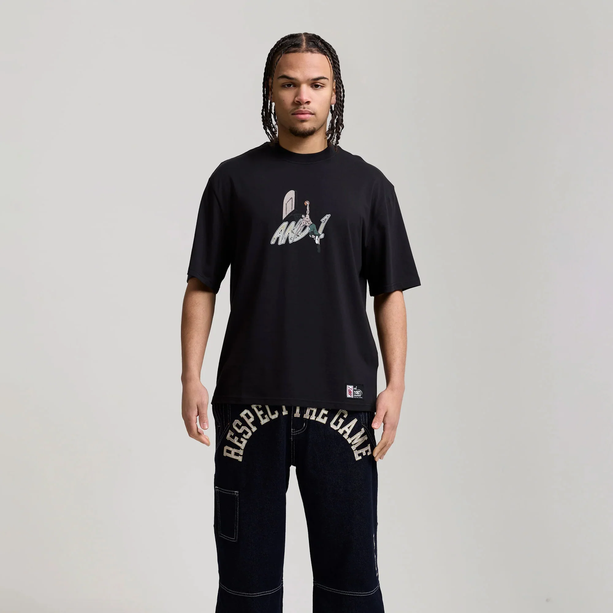 AND1 Mens Camo Dunk Oversized Graphic Tee - Image 3