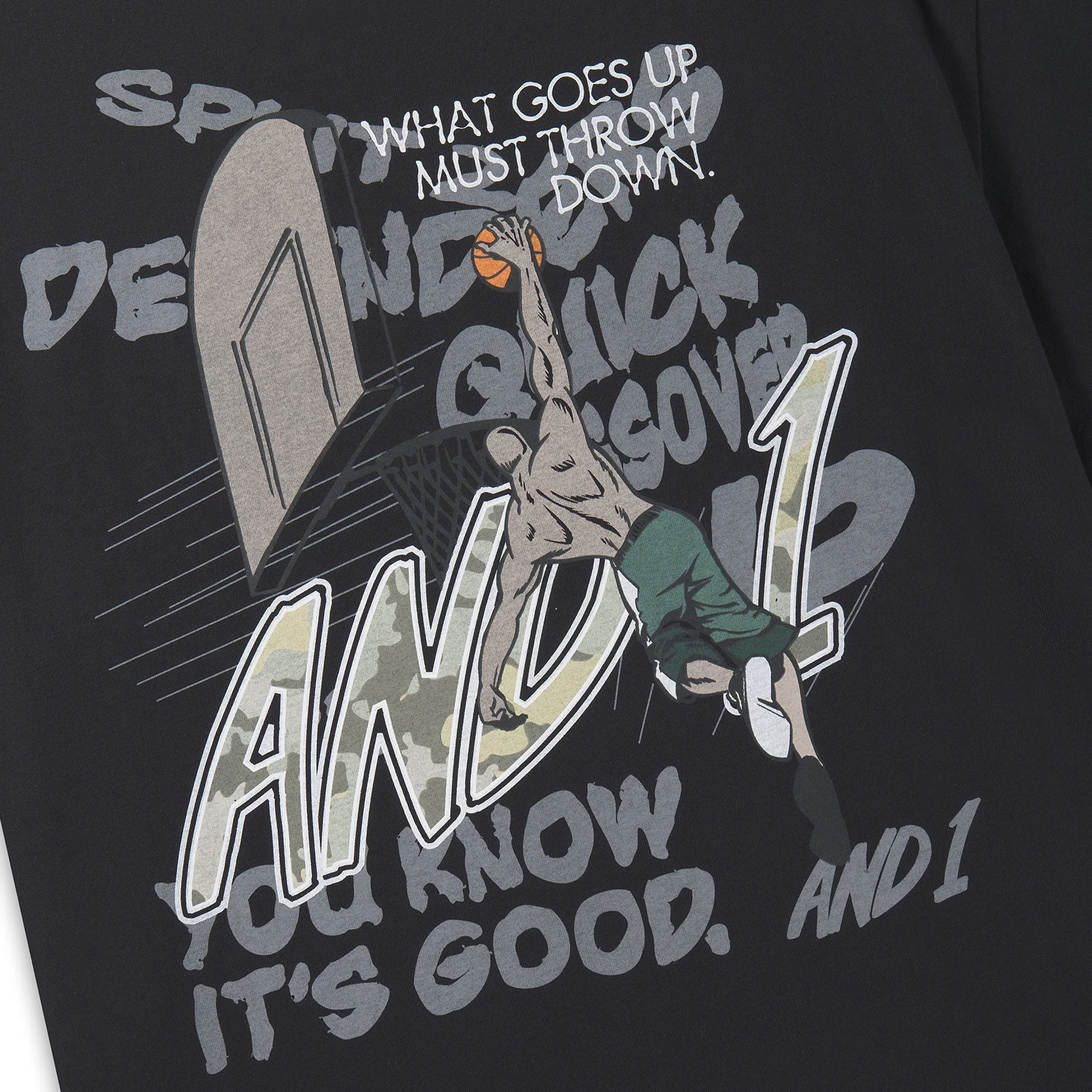 AND1 Mens Camo Dunk Oversized Graphic Tee - Image 4