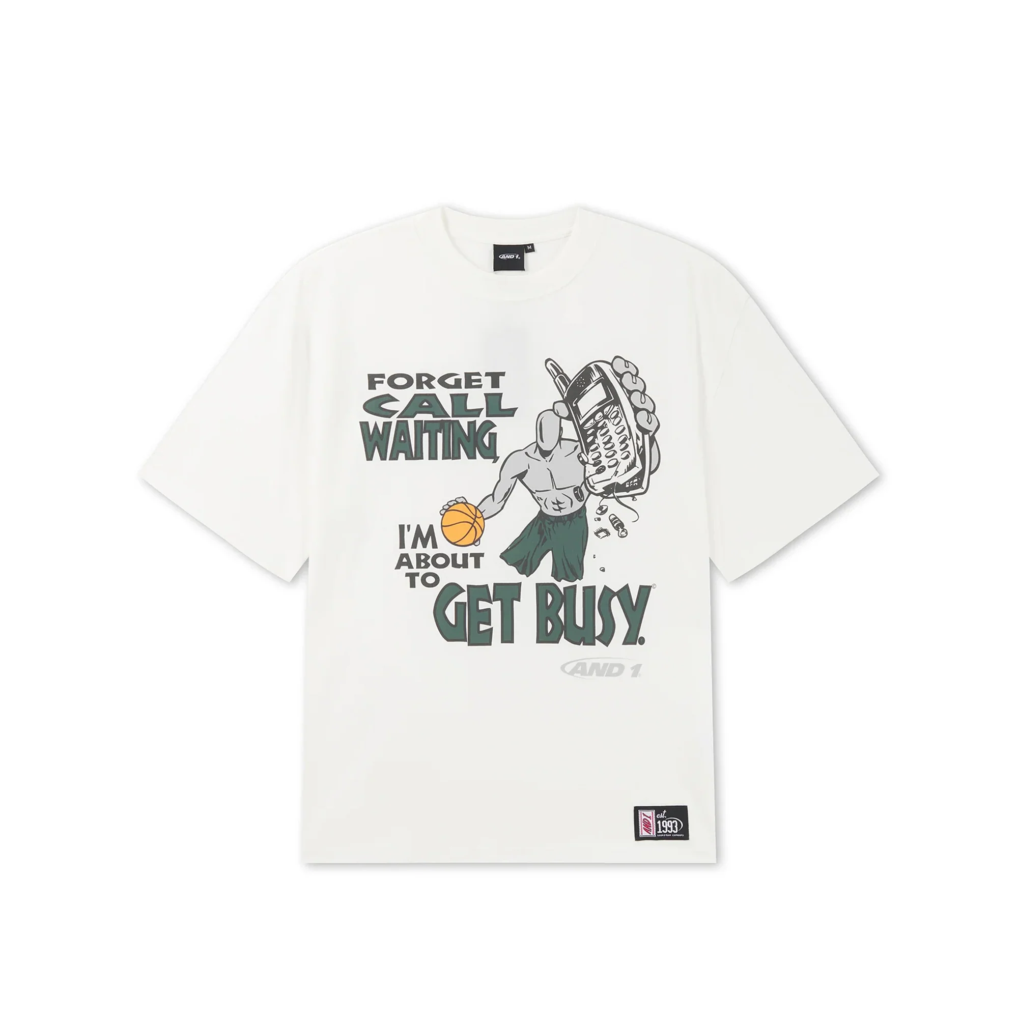 AND1 Mens Get Busy Trash Talk Oversized Graphic Tee