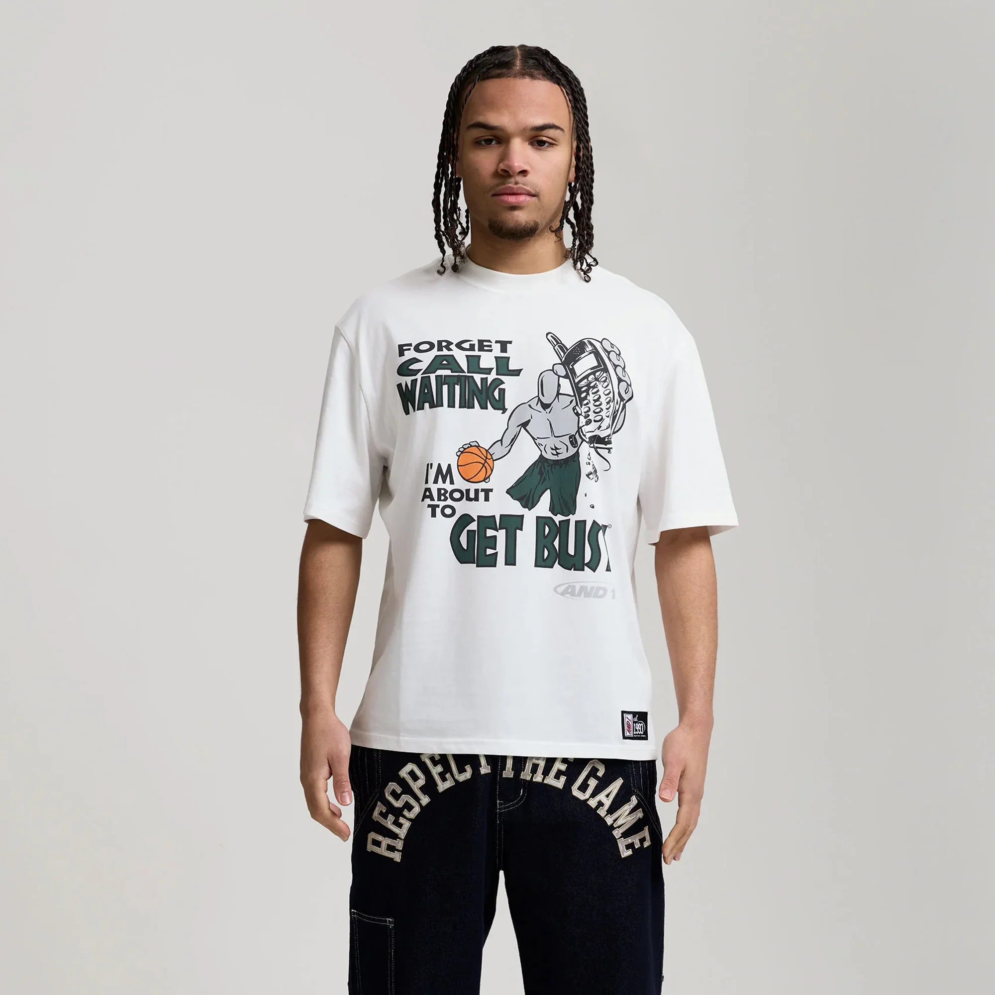 AND1 Mens Get Busy Trash Talk Oversized Graphic Tee - Image 2