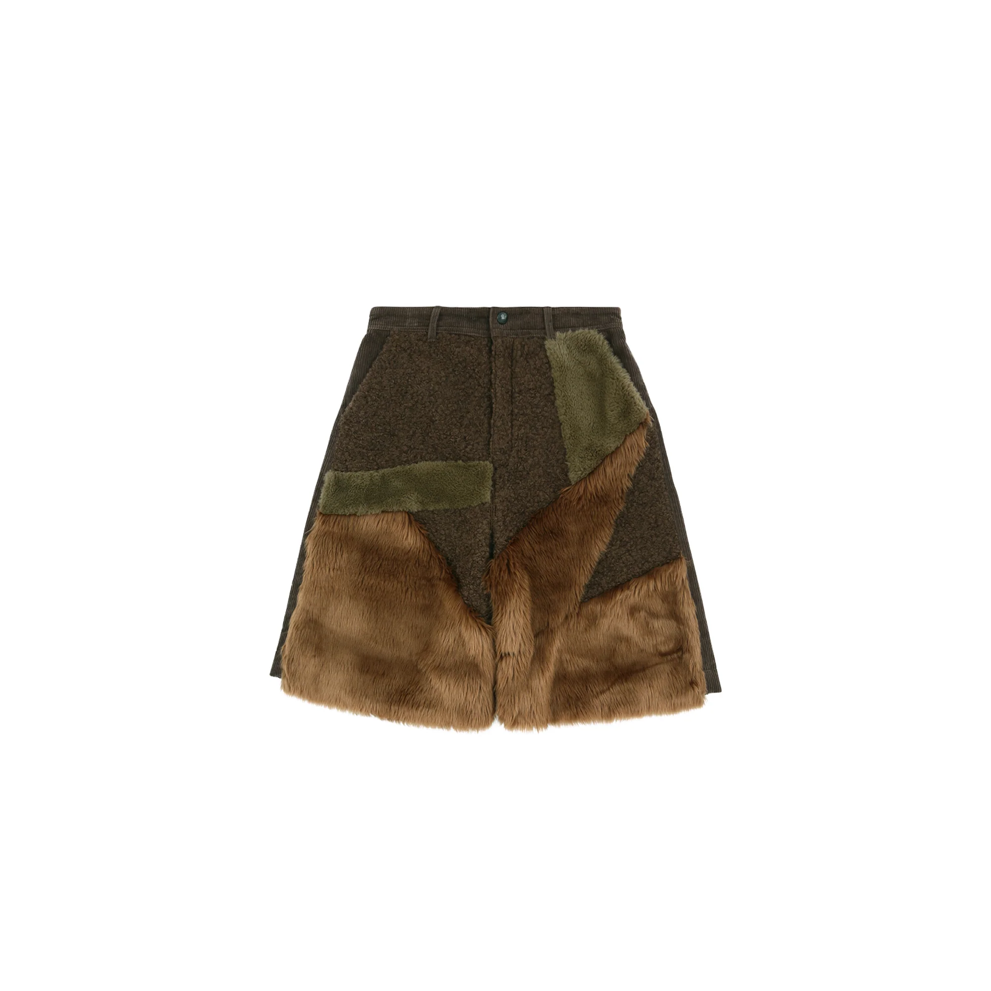 Andersson Bell Mens Faux Fur Patchwork Shorts