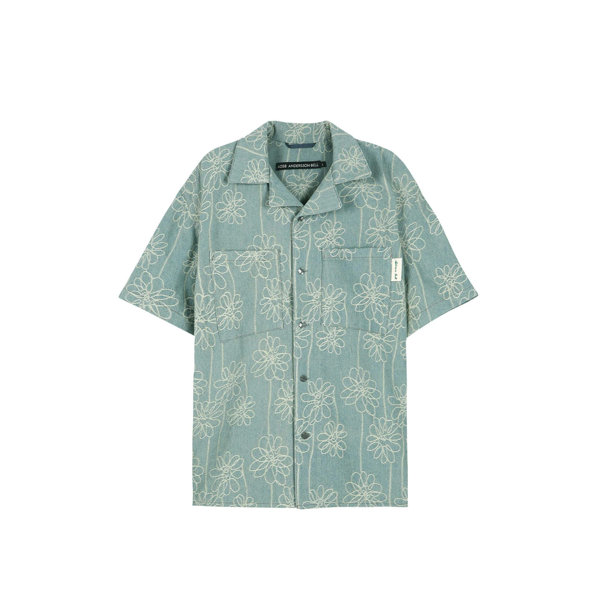 Andersson Bell Mens Flower Embroidery Open Collar Shirt