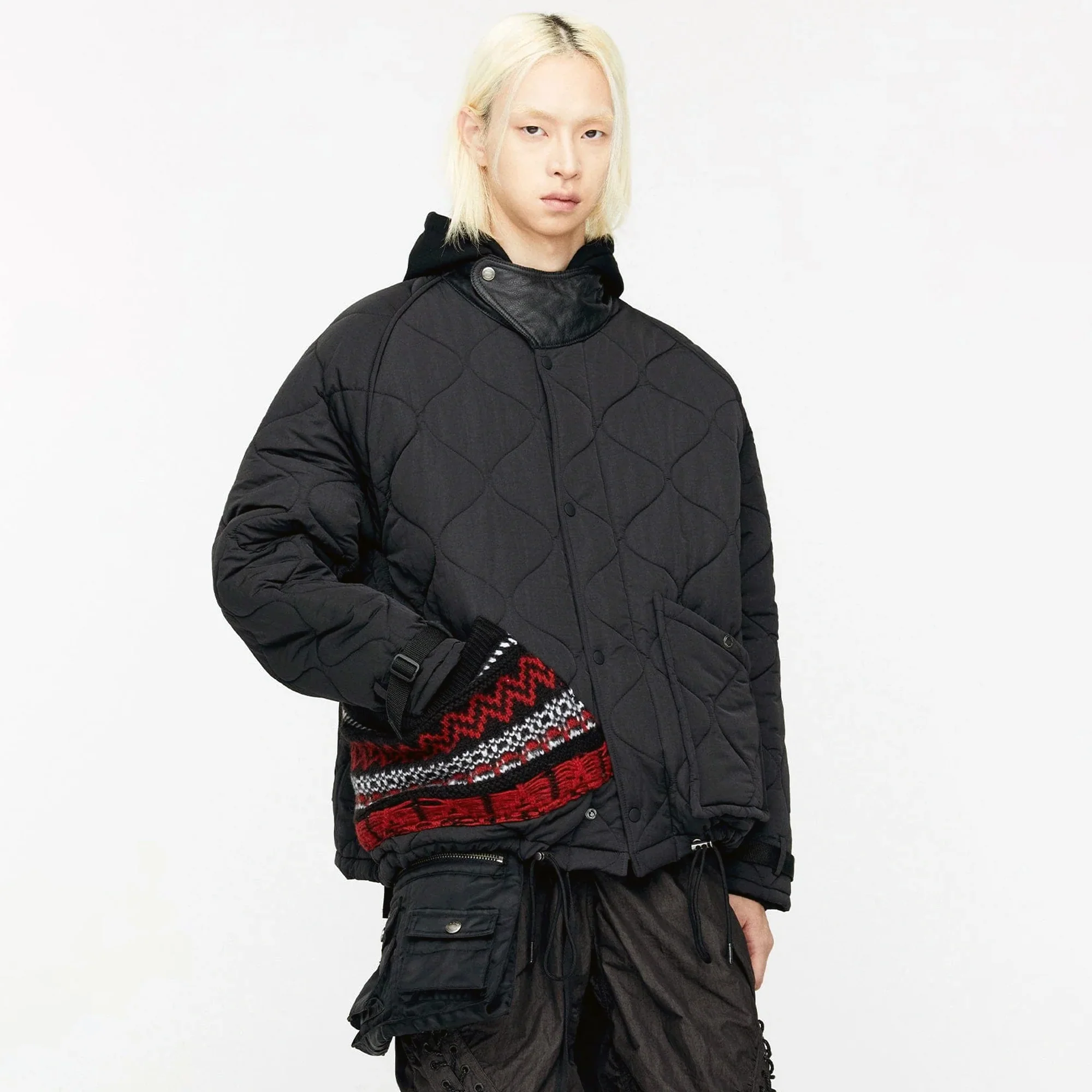 Andersson Bell Mens Nordic Knit Patch Quilted Short Parka Jacket - Image 2