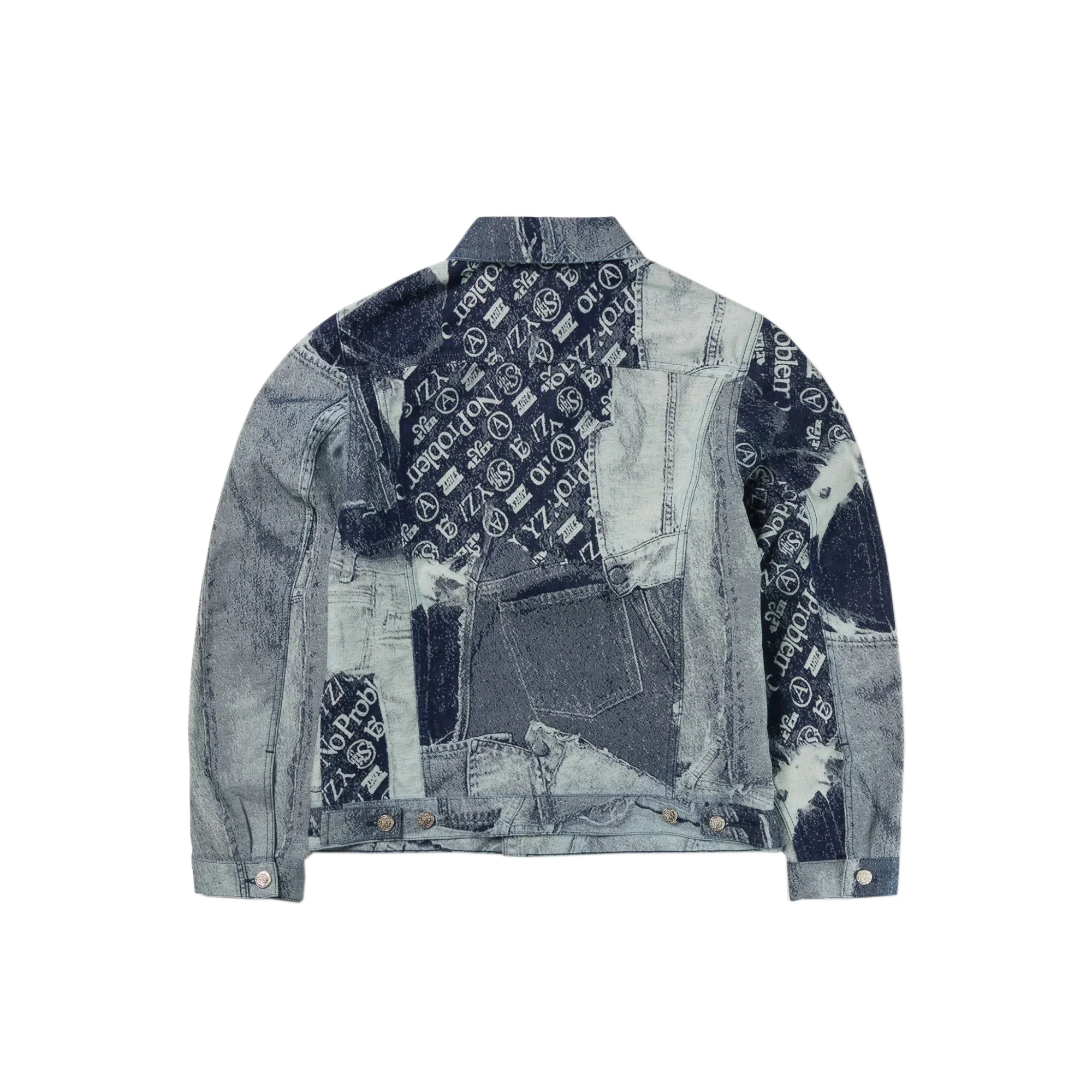 Aries Mens Patchwork Jacquard Trucker Jacket - Image 3