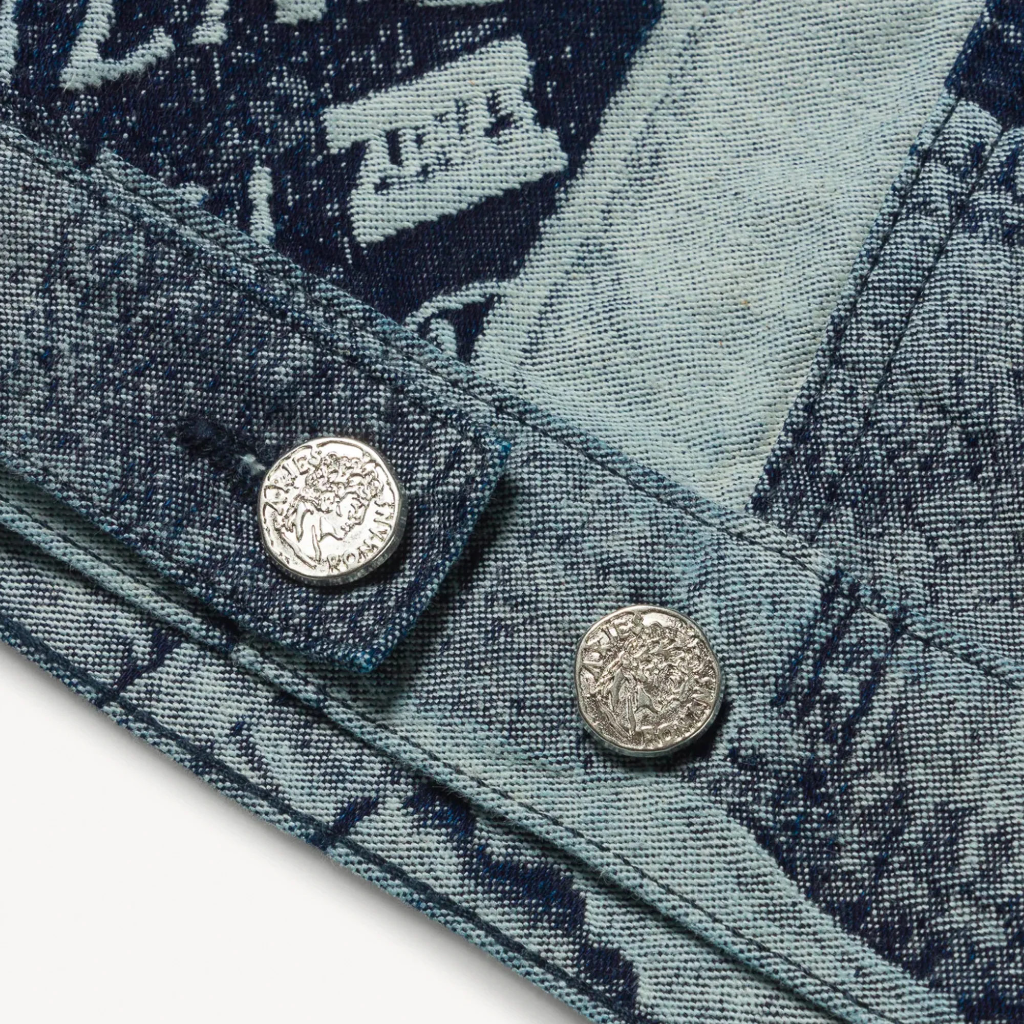 Aries Mens Patchwork Jacquard Trucker Jacket - Image 4