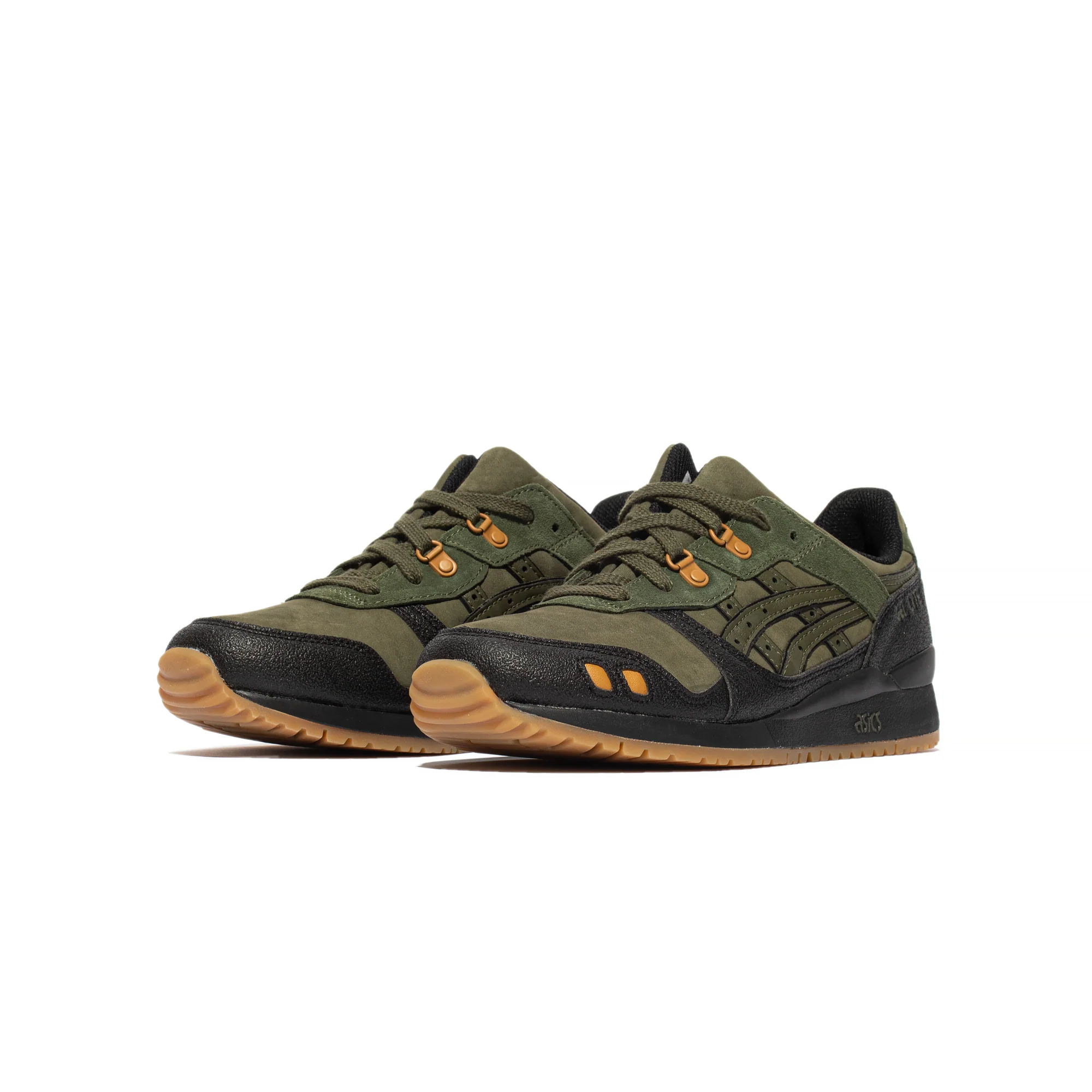 Asics Mens Gel-Lyte III OG Shoes 'Olive Canvas/Black' - Image 2