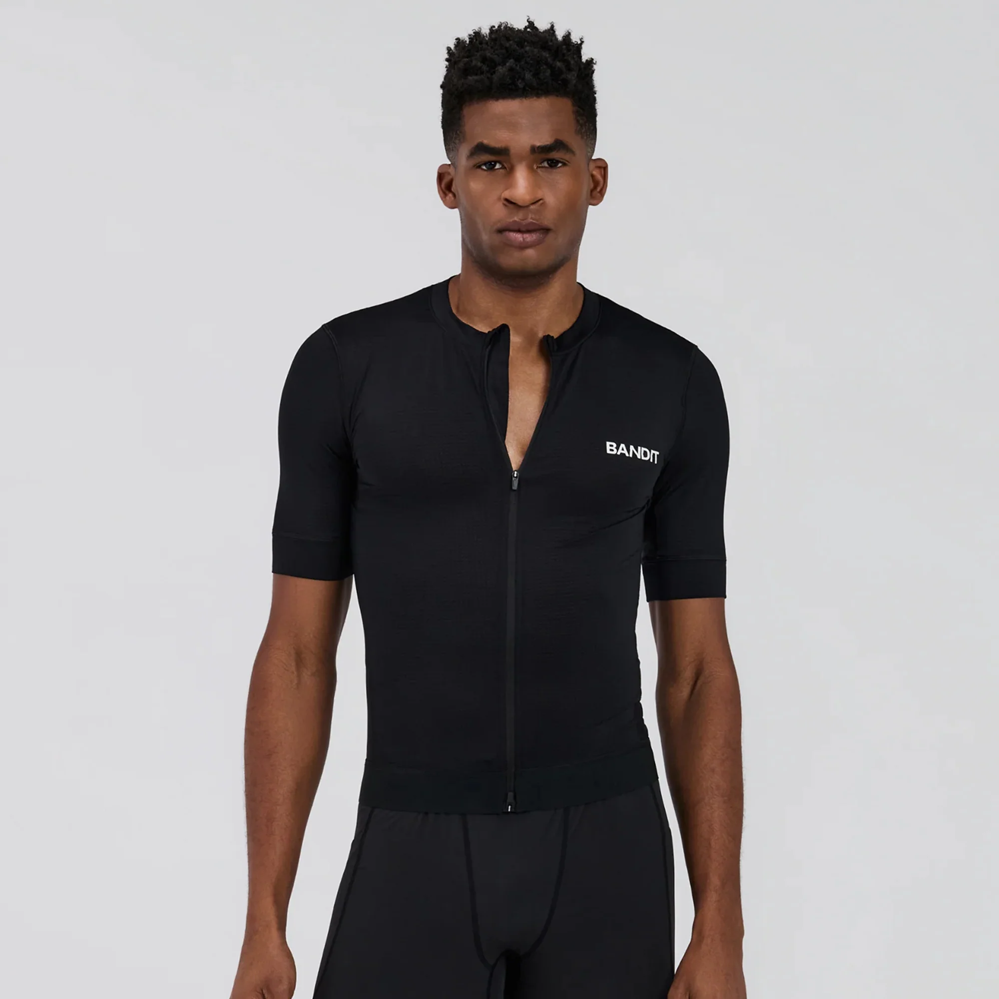 Bandit Running Mens Pieced Short Sleeve Quarter Zip Performance Tee - Image 2