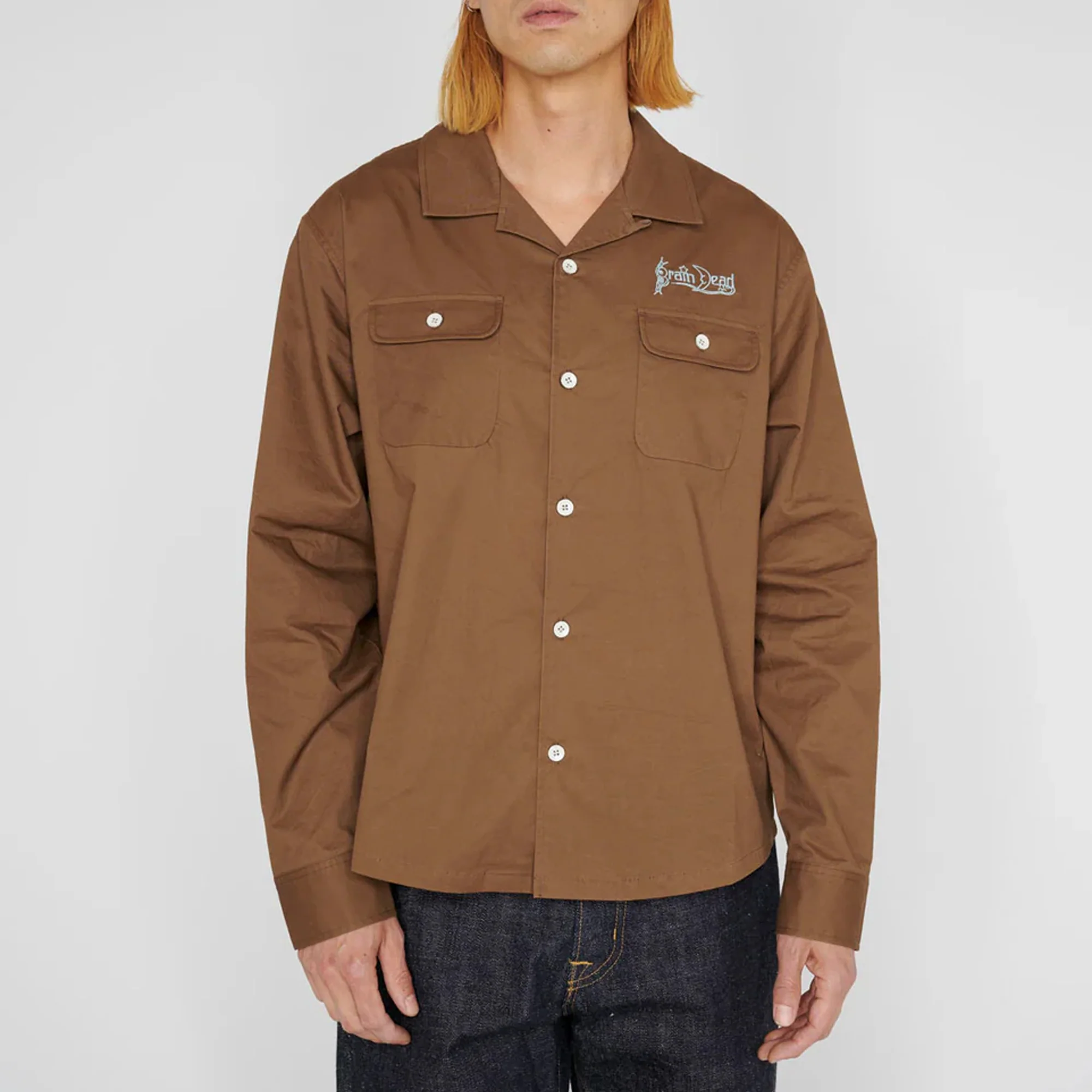 Brain Dead Mens Poplin Camp Collar Shirt - Image 2