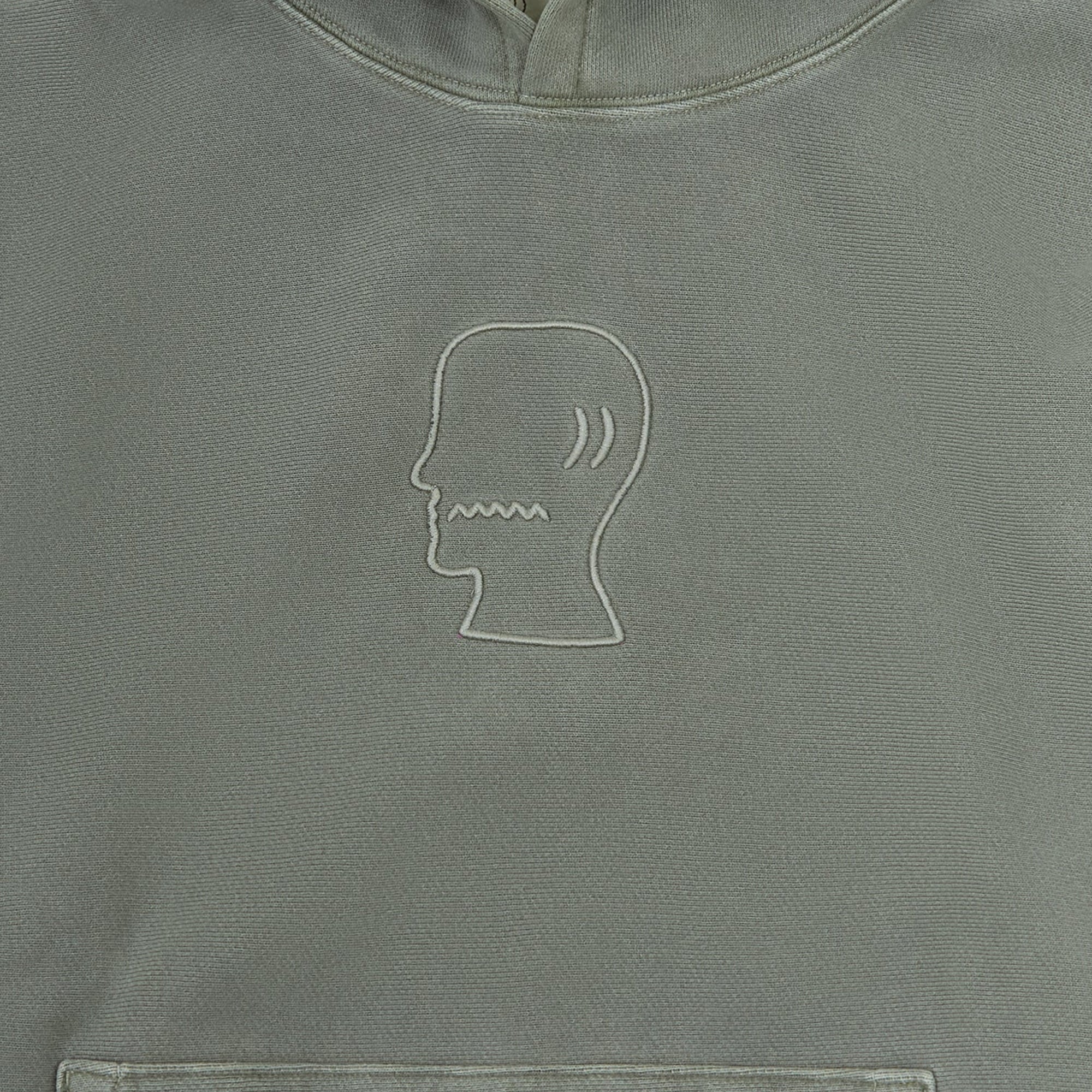 Brain Dead Mens 3D Embroidered Logohead Garment Dyed Hoodie - Image 2