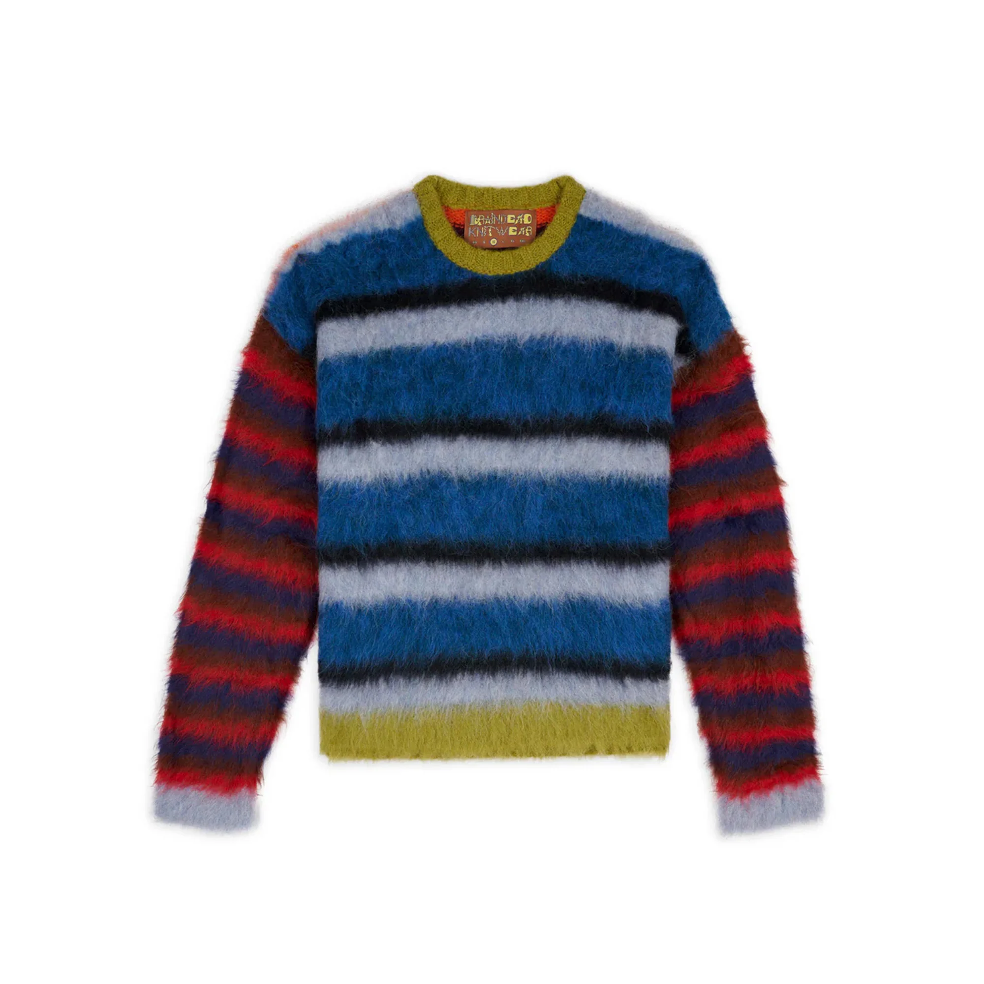 Brain Dead Mens Blurry Lines Alpaca Crewneck Sweater