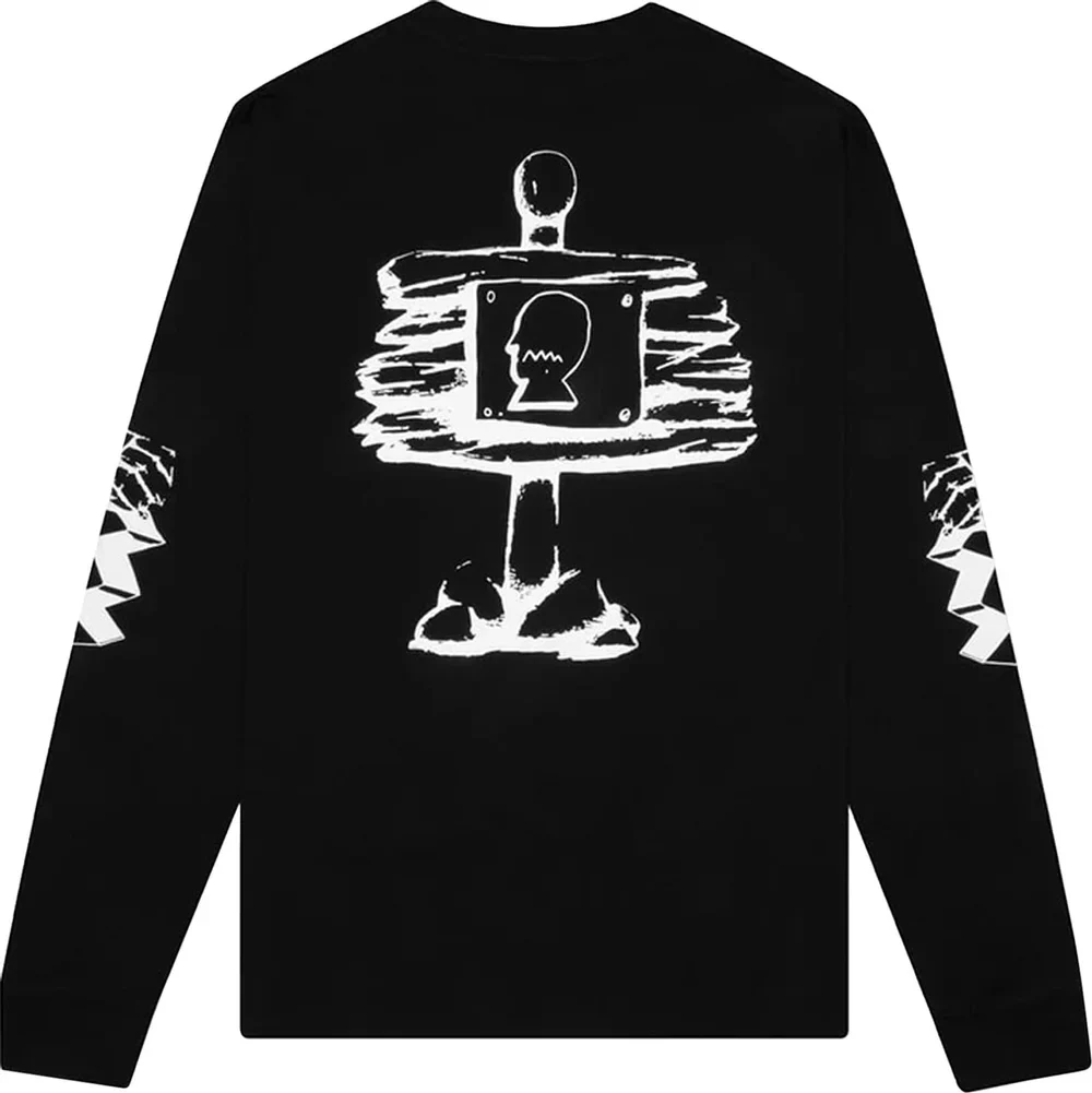 Braindead Mens Trailhead Long Sleeve Tee 'Washed Black' - Image 2