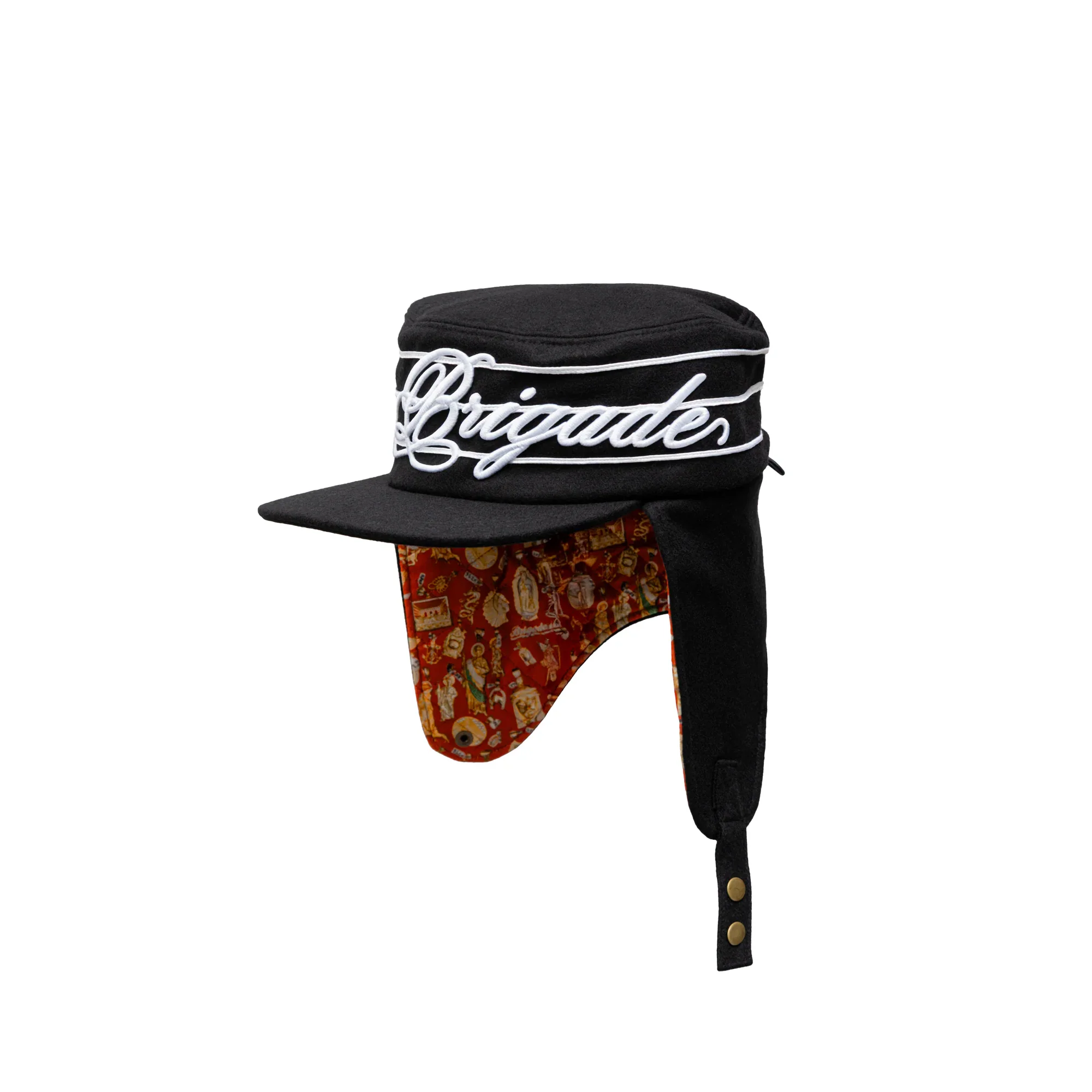 Brigade Ear Flap Script Pillbox Hat