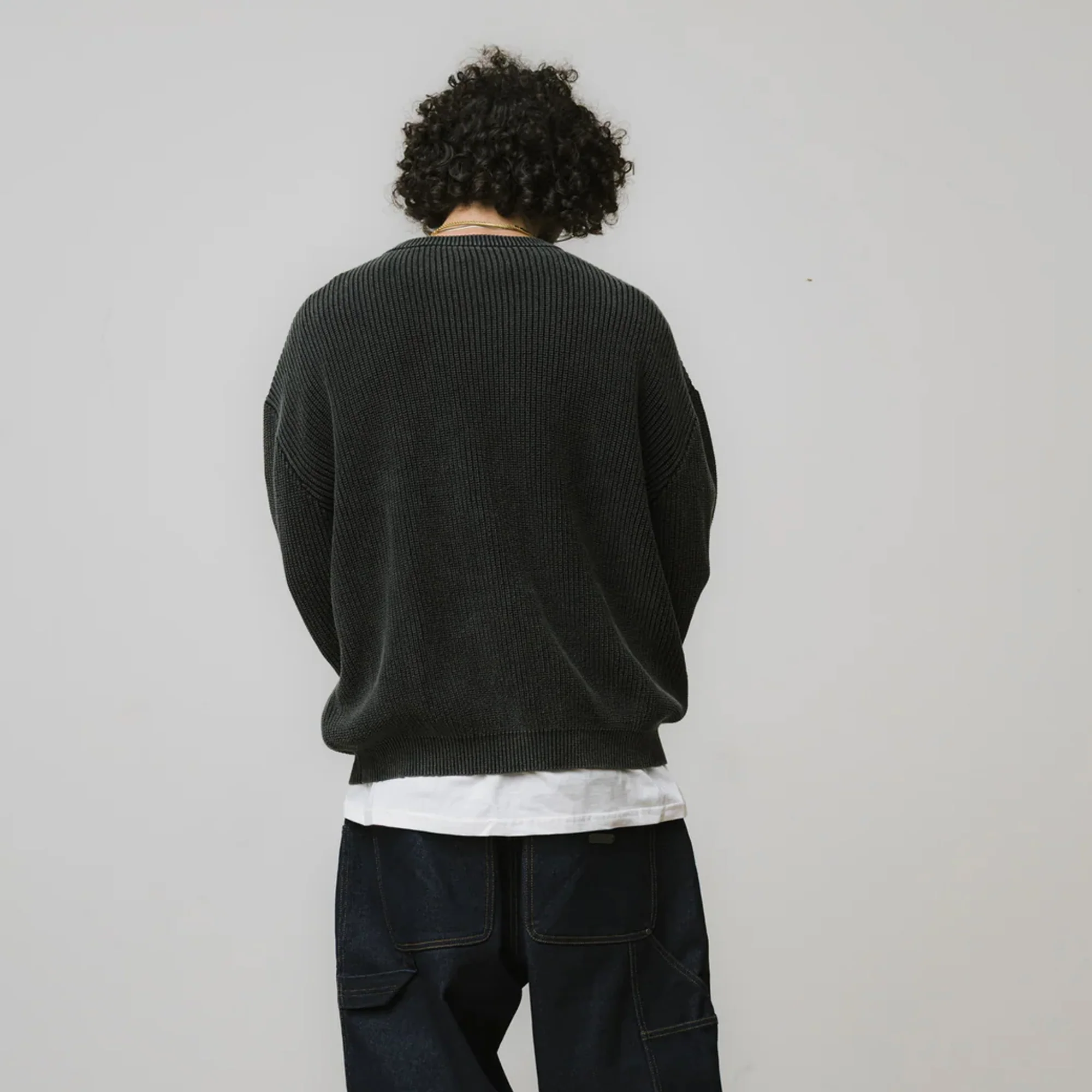 Brigade Mens Acid Wash Bones 3D Knit Sweatshirt - Image 3