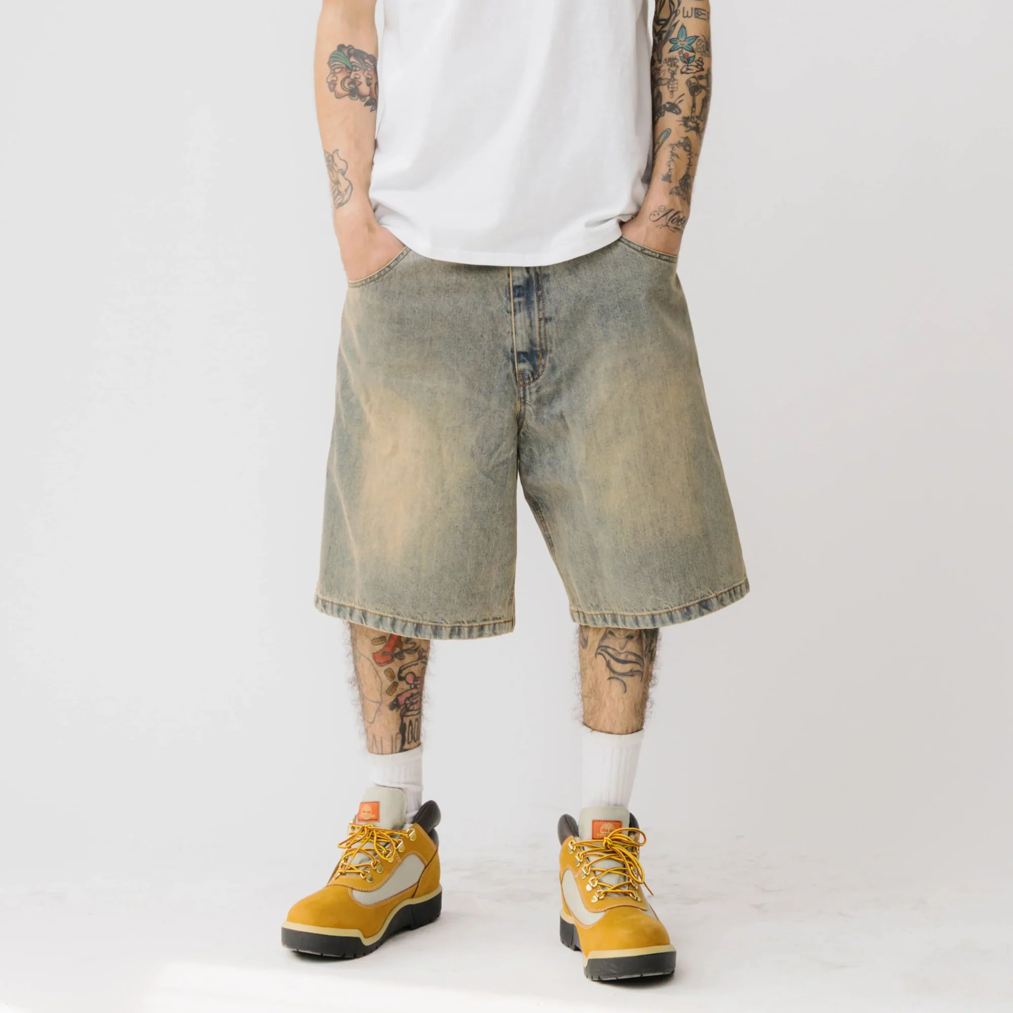 Brigade Mens Denim Carpenter Shorts - Image 2