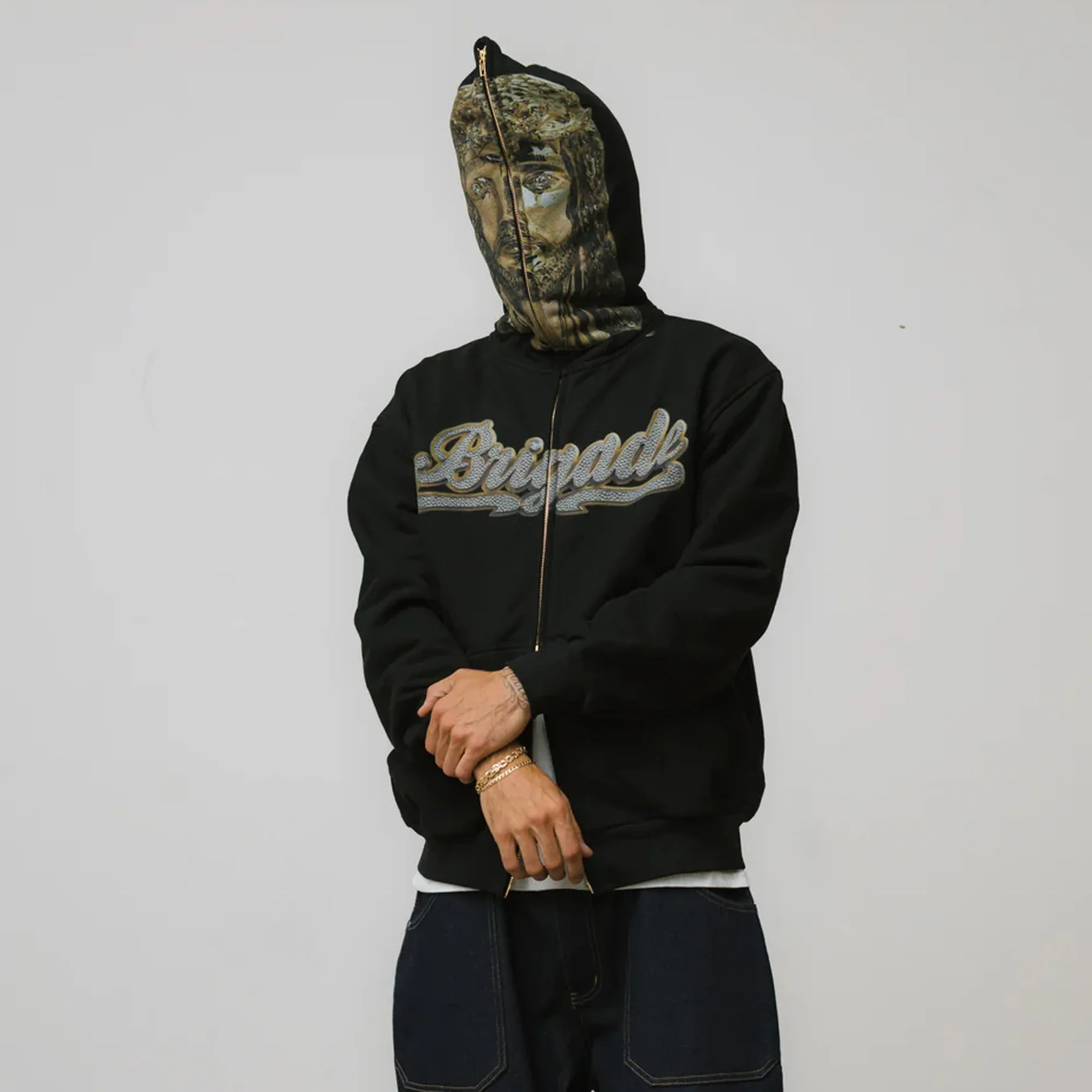 Brigade Mens Jesus Piece Full Zip Hoodie - Image 4