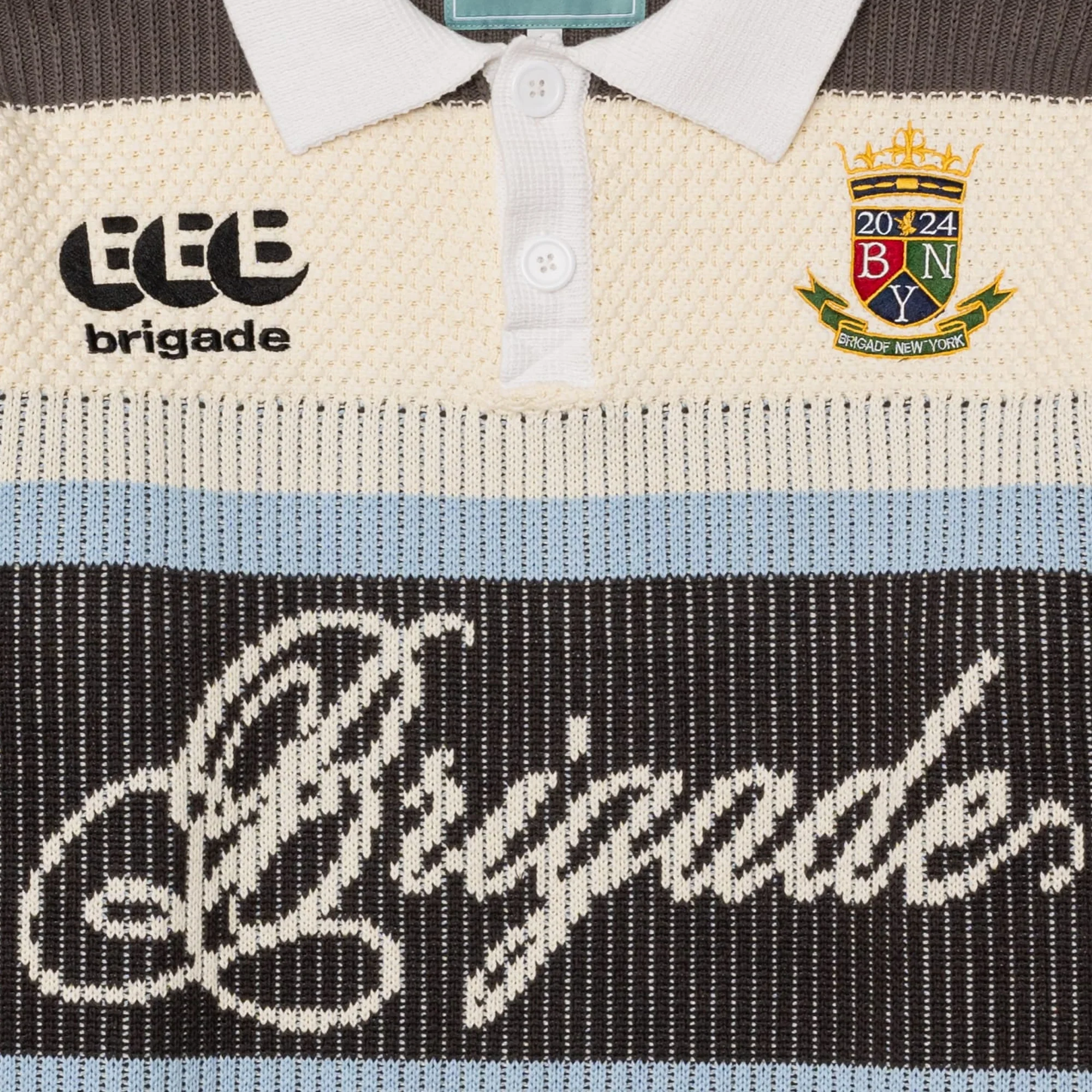 Brigade Mens Knitted Long Sleeve Rugby Shirt - Image 4