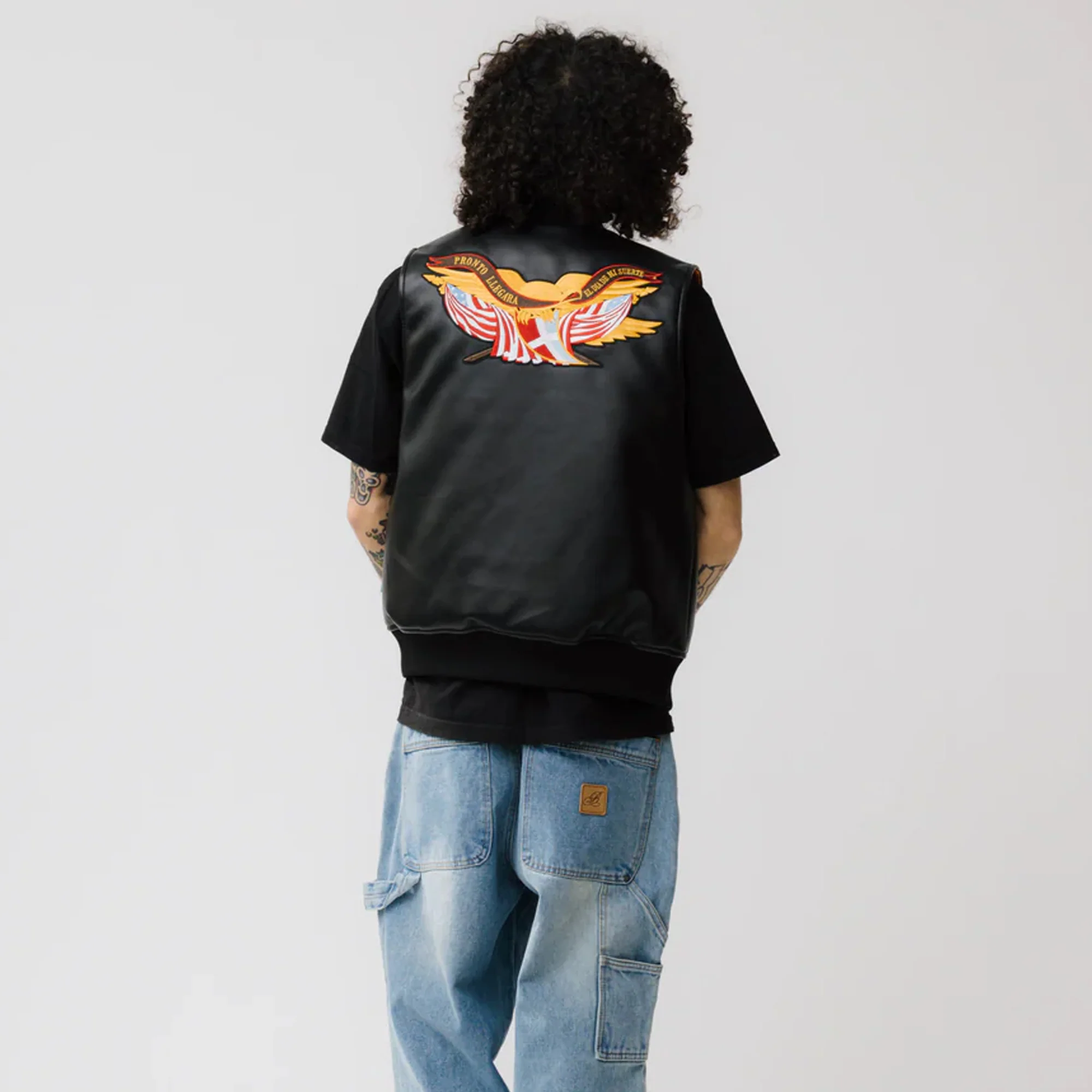 Brigade Mens Pronto Llegra Vegan Leather Vest - Image 3
