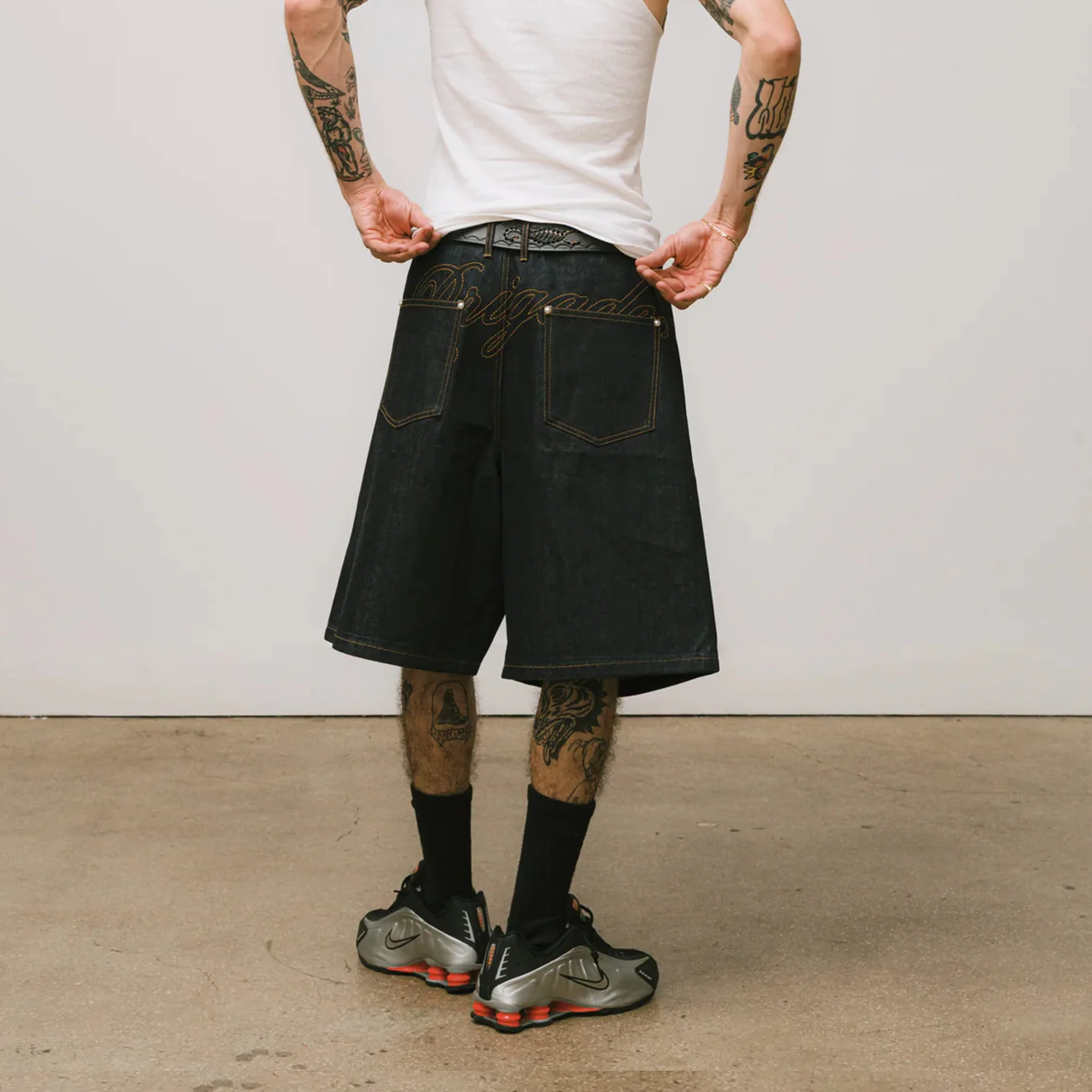Brigade Mens Studded Denim Jorts - Image 3