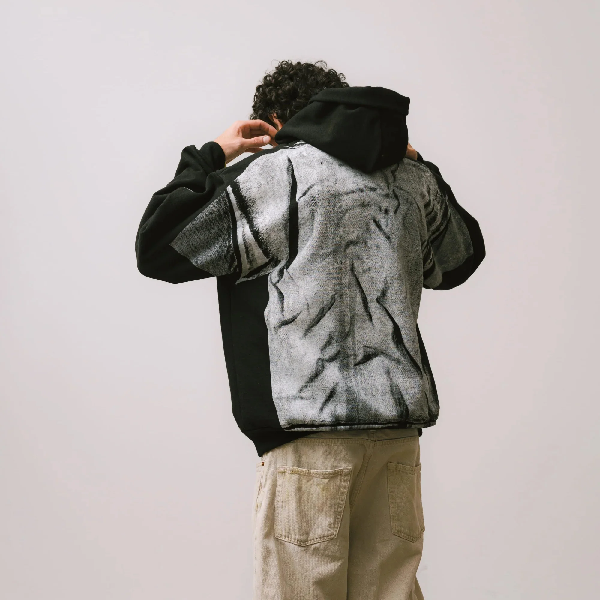 Brigade Mens Tromp-L'oeil Logo Tee Hoodie - Image 3